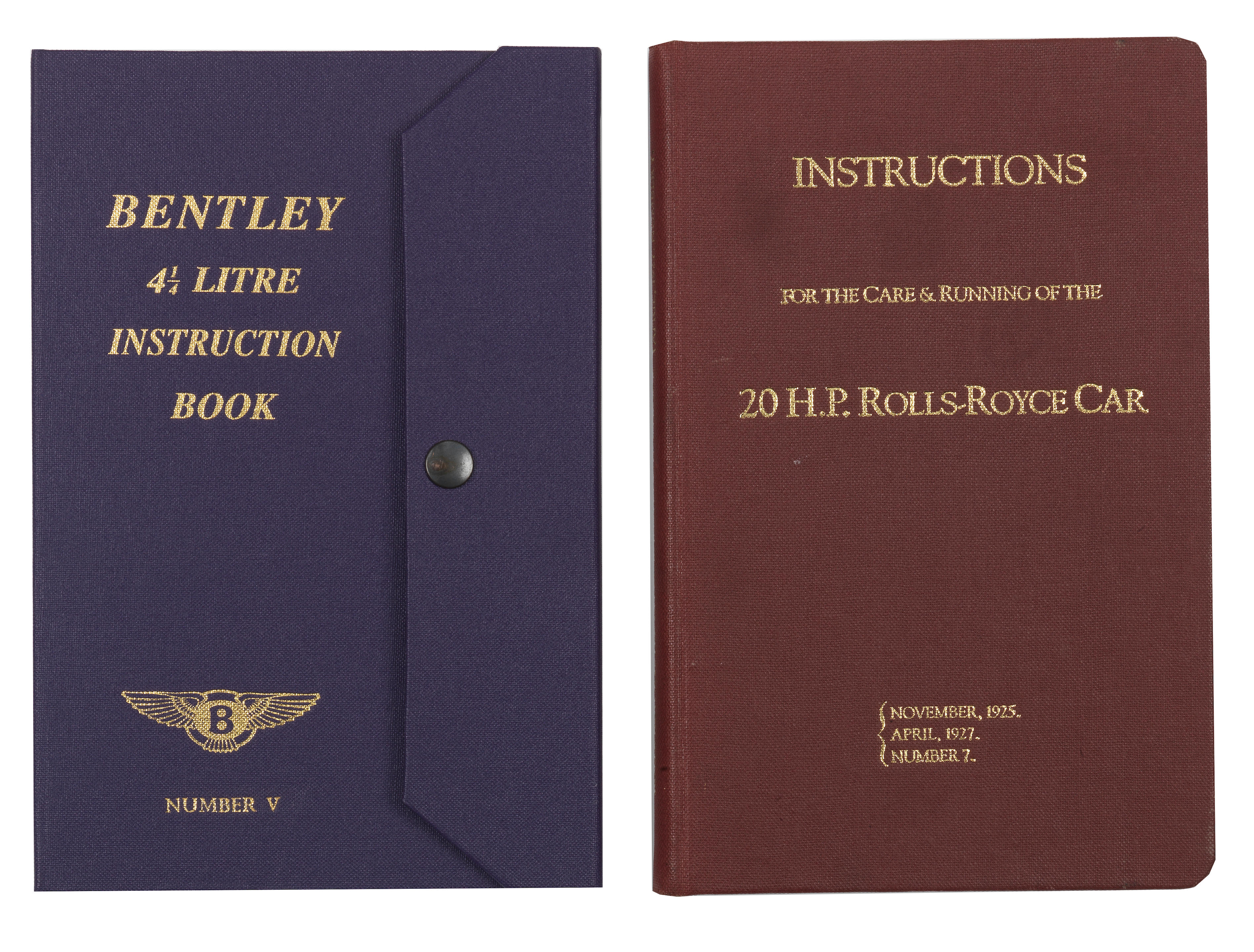 Appraisal: TWO REPRINTED ROLLS-ROYCE AND BENLEY INSTRUCTION BOOKS comprising RREC s