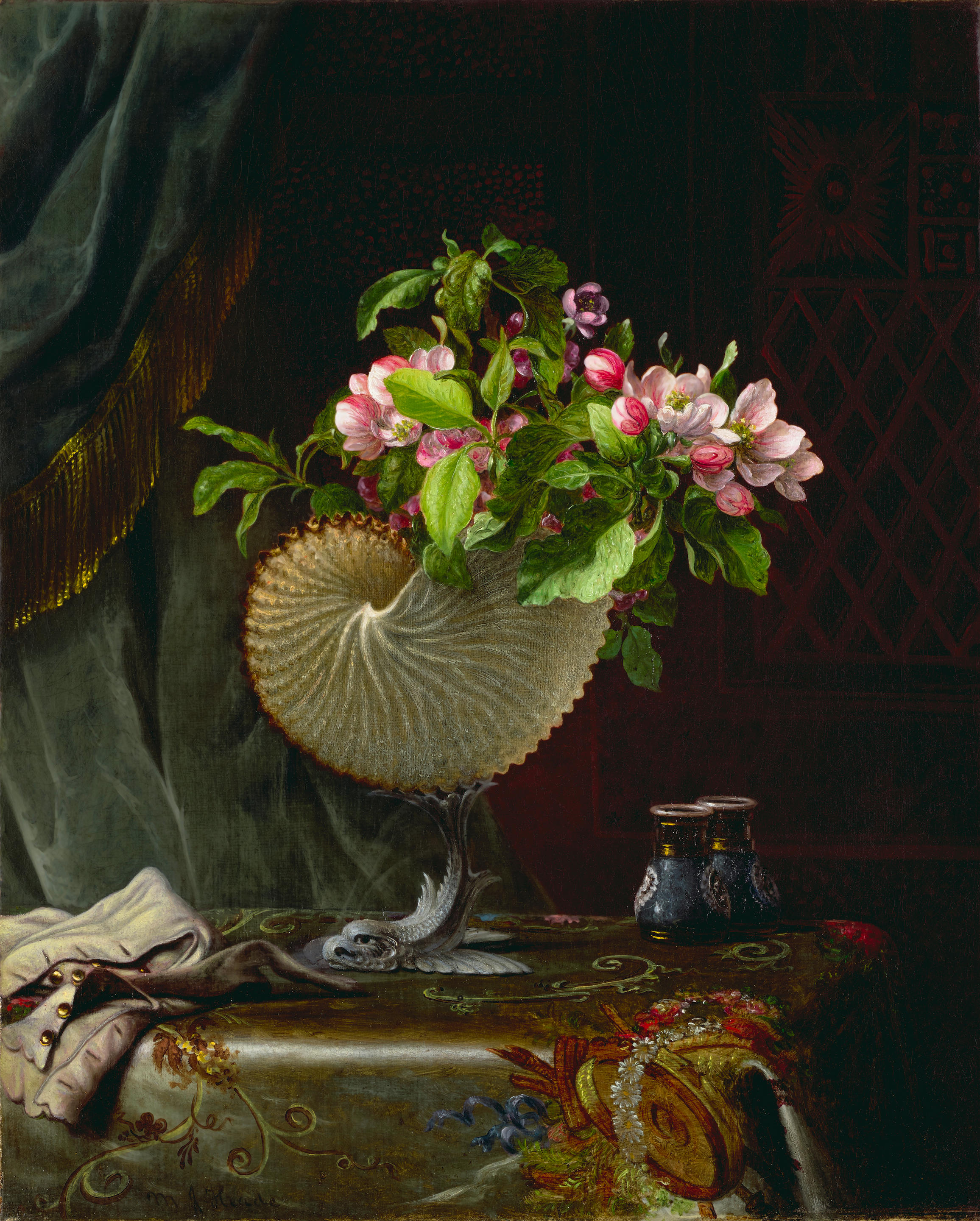 Appraisal: MARTIN JOHNSON HEADE - Apple Blossoms in a Nautilus Shell