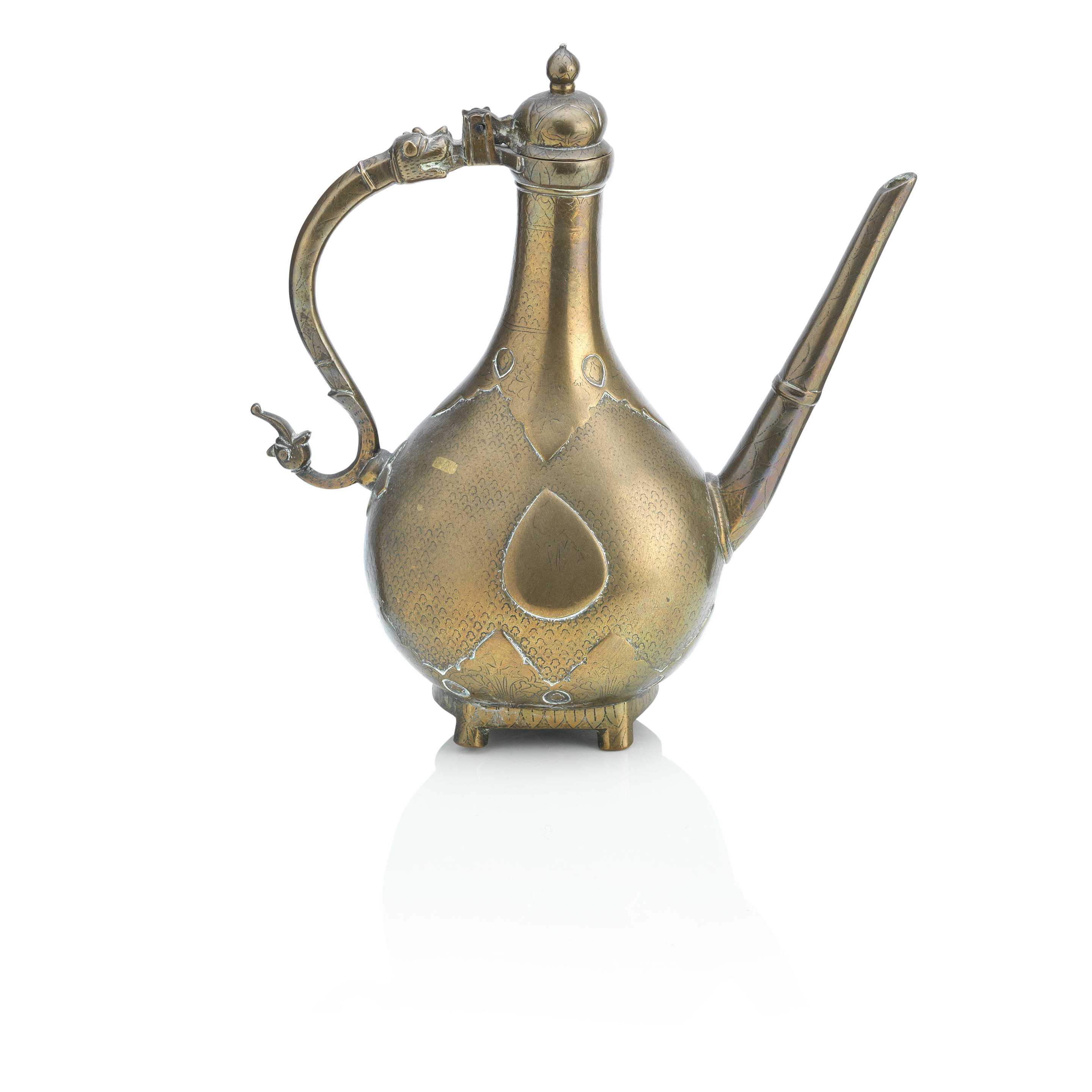 Appraisal: AN INDIAN BRONZE EWER TH CENTURY Of pear shape and