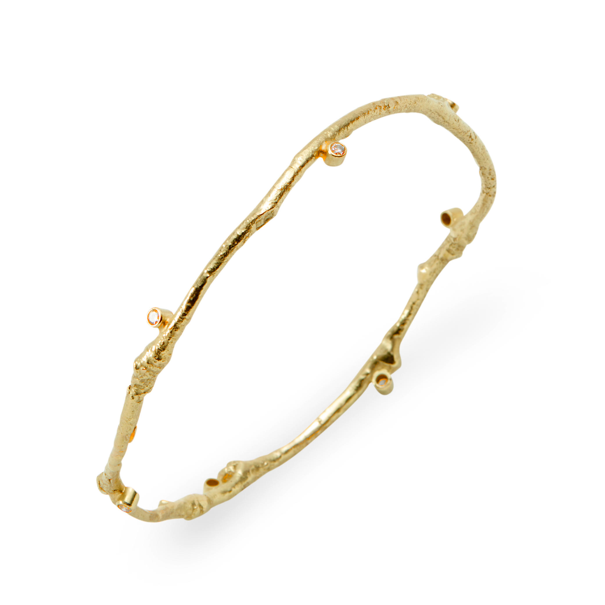 Appraisal: SAM SHAW AN K GOLD AND DIAMOND BANGLE BRACELET Designed