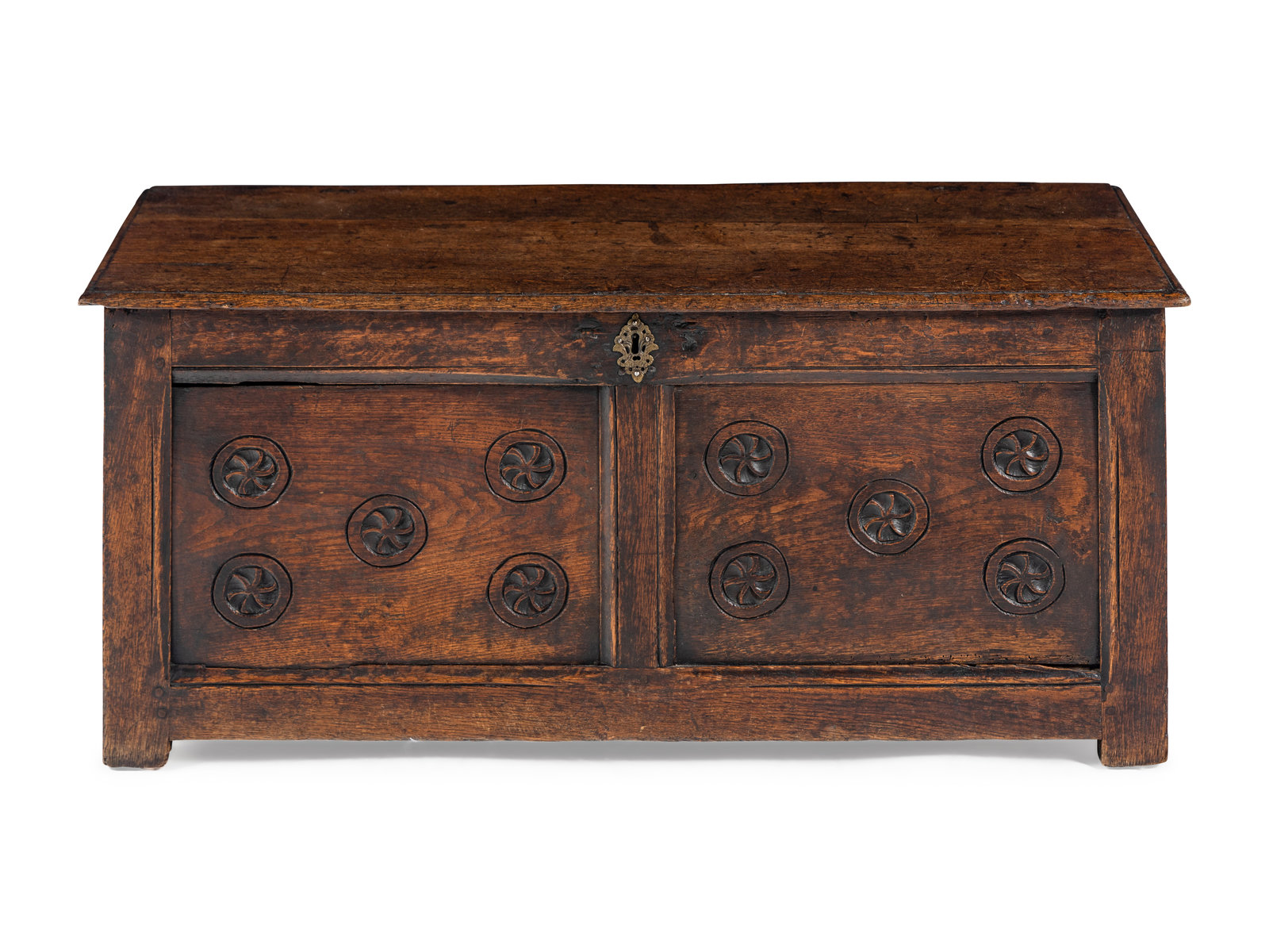 Appraisal: A Charles II Oak Coffer Late th Century Height x