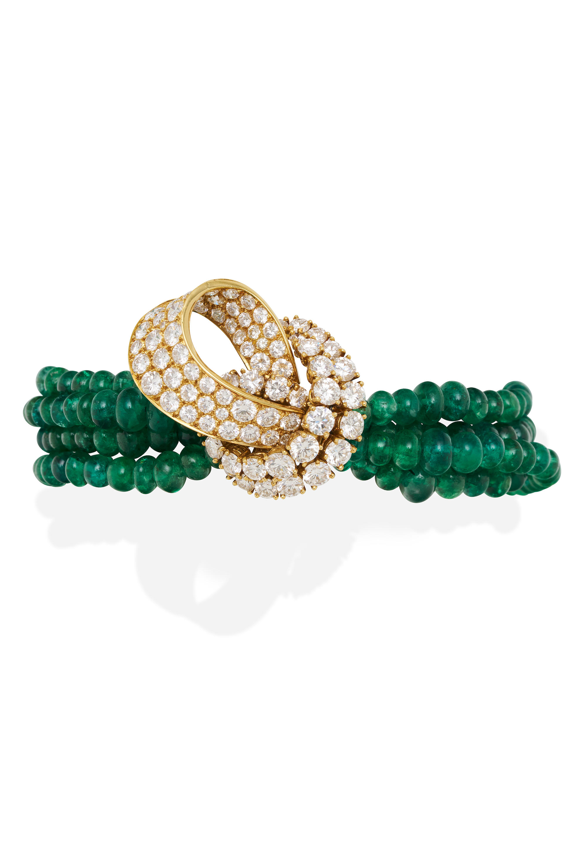 Appraisal: M G RARD EMERALD AND DIAMOND BRACELET BY ANDR VASSORT