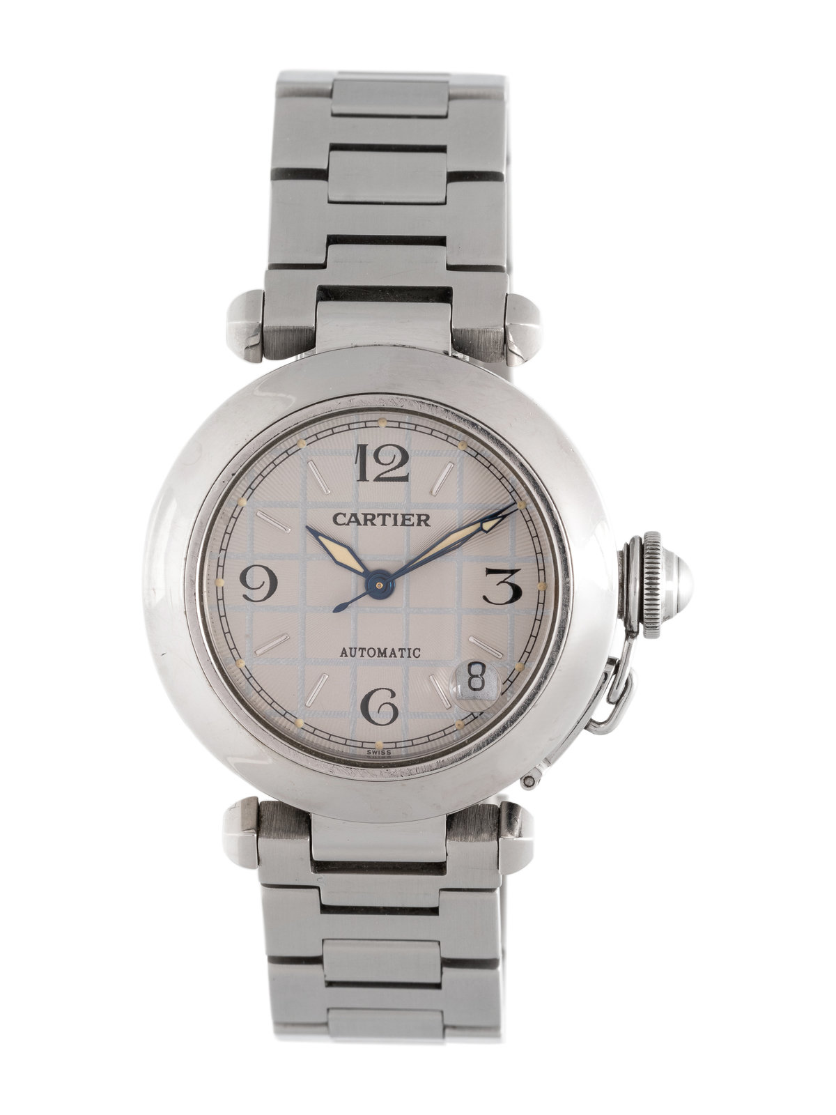 Appraisal: CARTIER REF STAINLESS STEEL 'PASHA' WRISTWATCH mm case diameter silvered