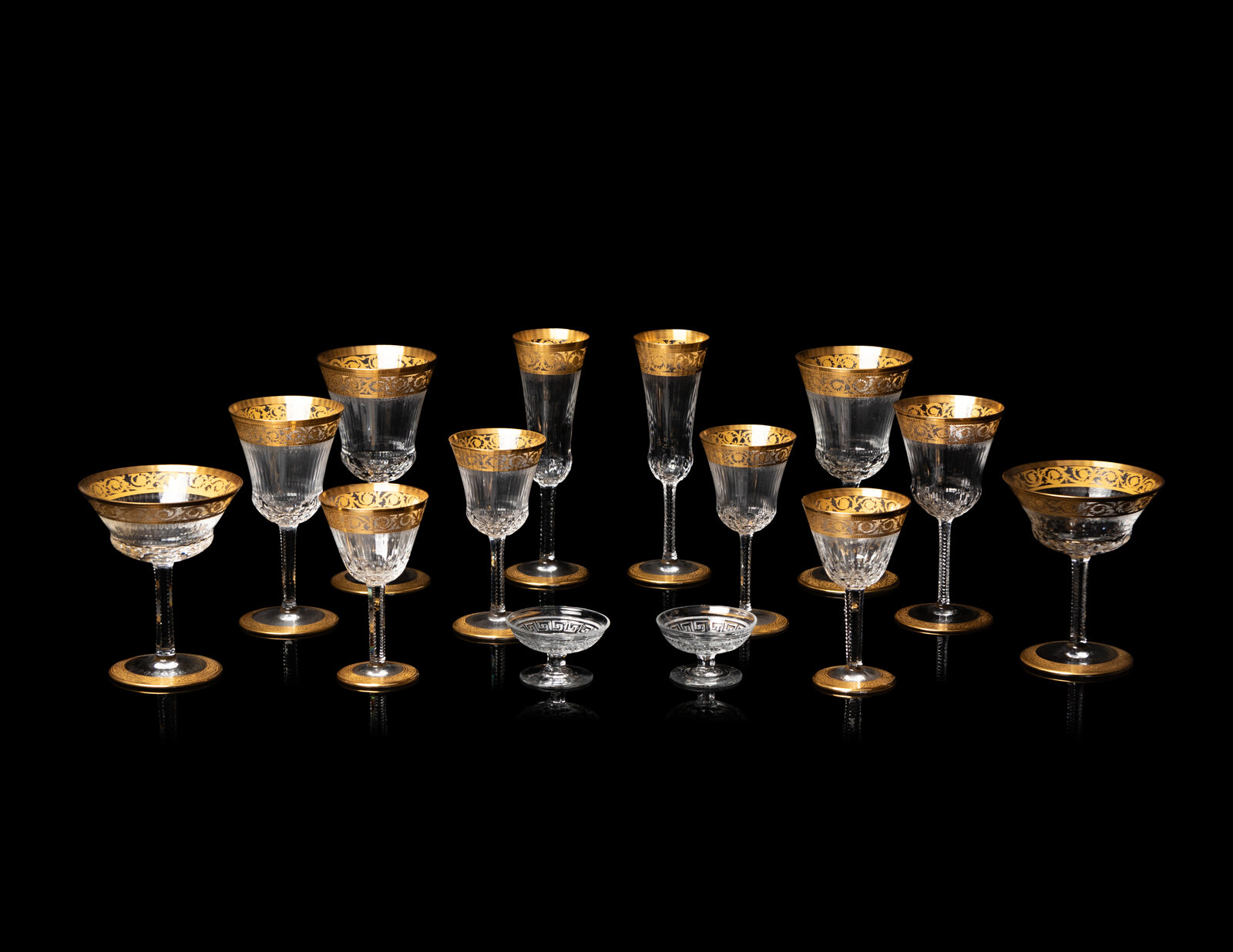 Appraisal: A Saint-Louis Gilt Decorated Cut Glass Stemware Service th Century