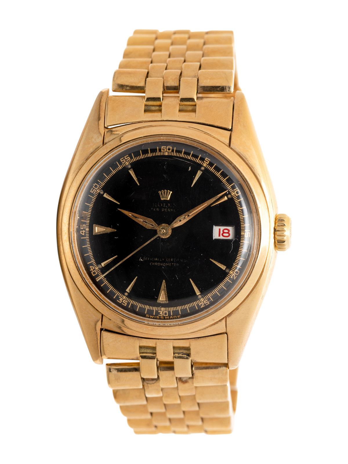 Appraisal: ROLEX REF K YELLOW GOLD 'OYSTER PERPETUAL DATEJUST' WATCH Maker