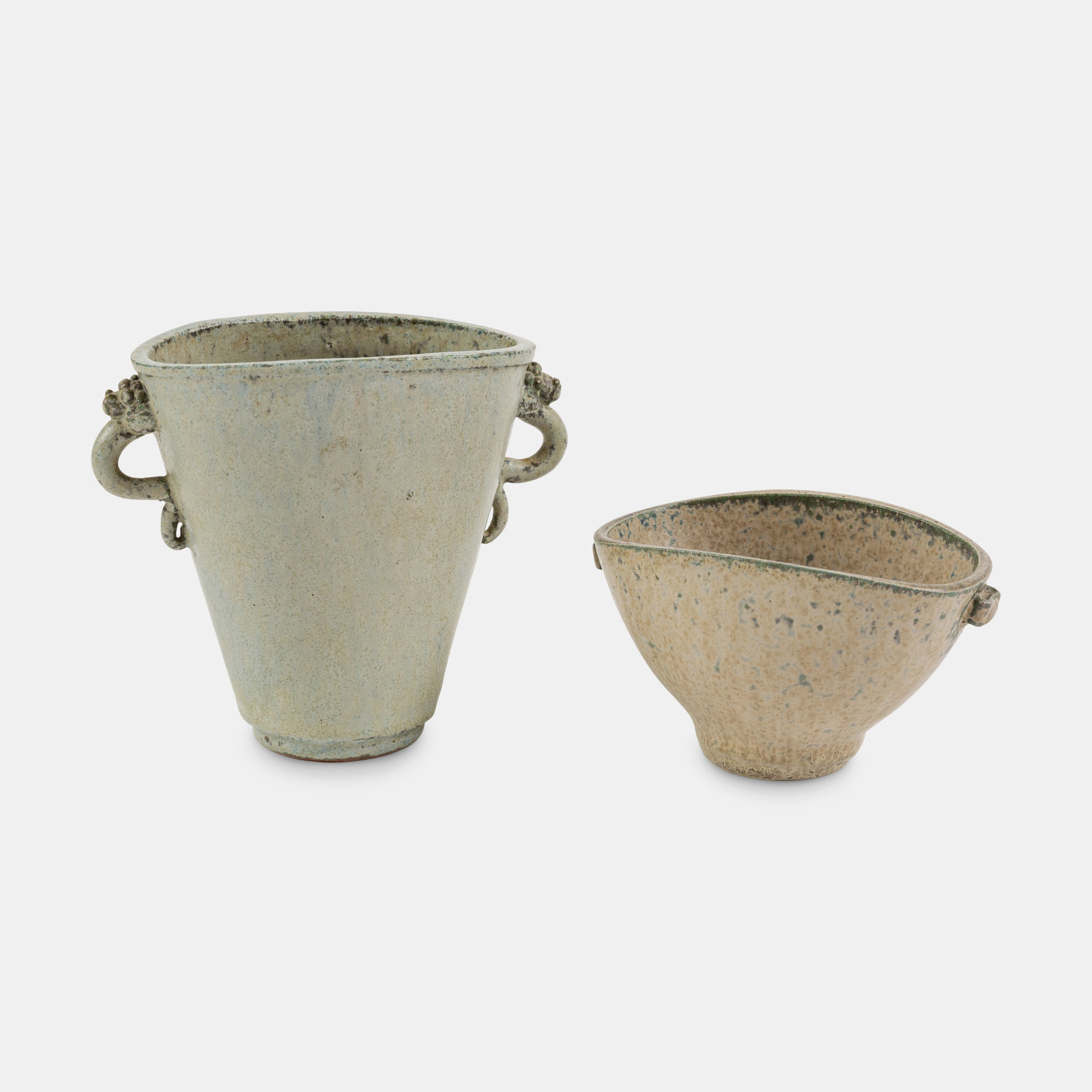 Appraisal: Arne Bang Danish - Two Vessels c - glazed stoneware