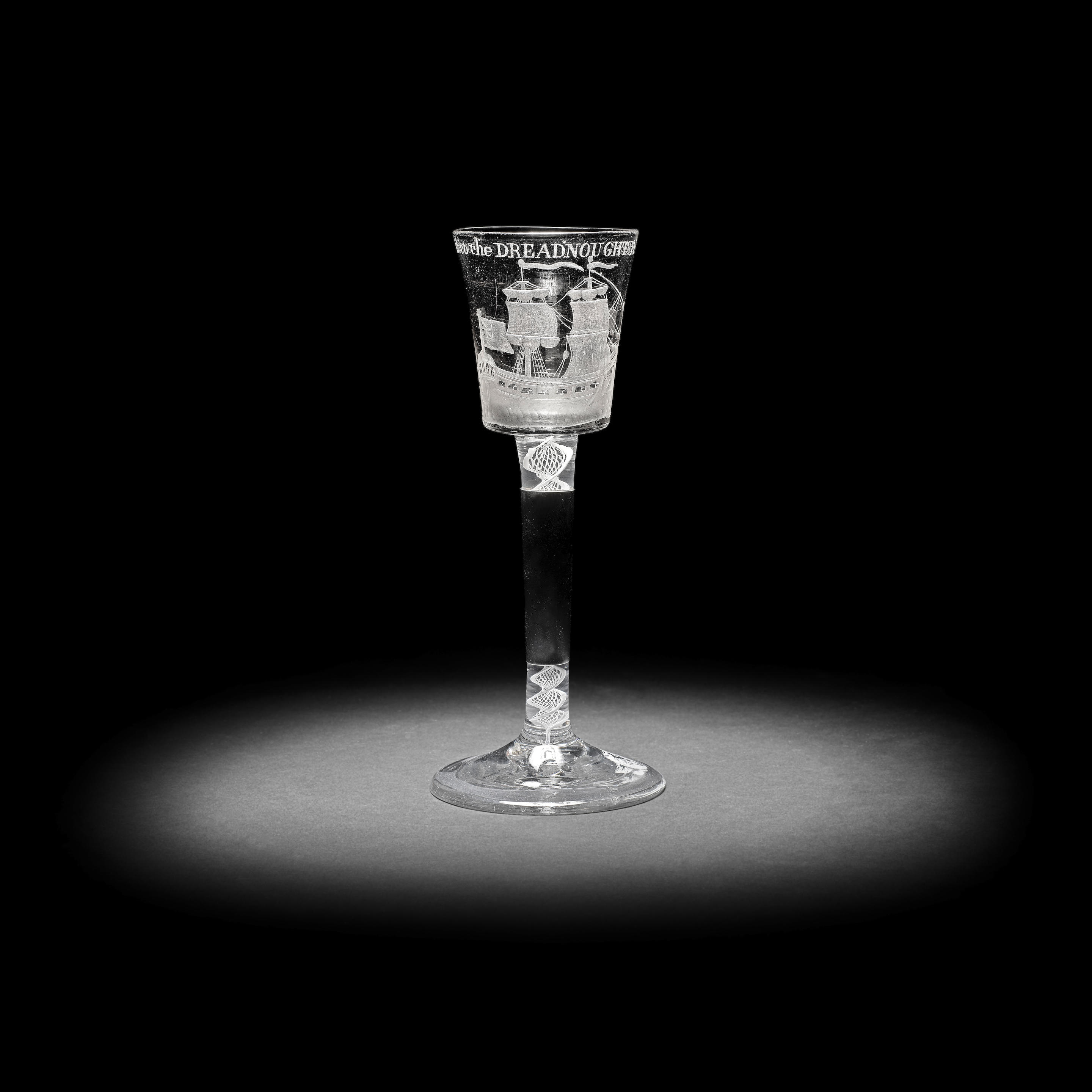 Appraisal: THE DREADNOUGHT A RARE ENGRAVED PRIVATEER WINE GLASS CIRCA -