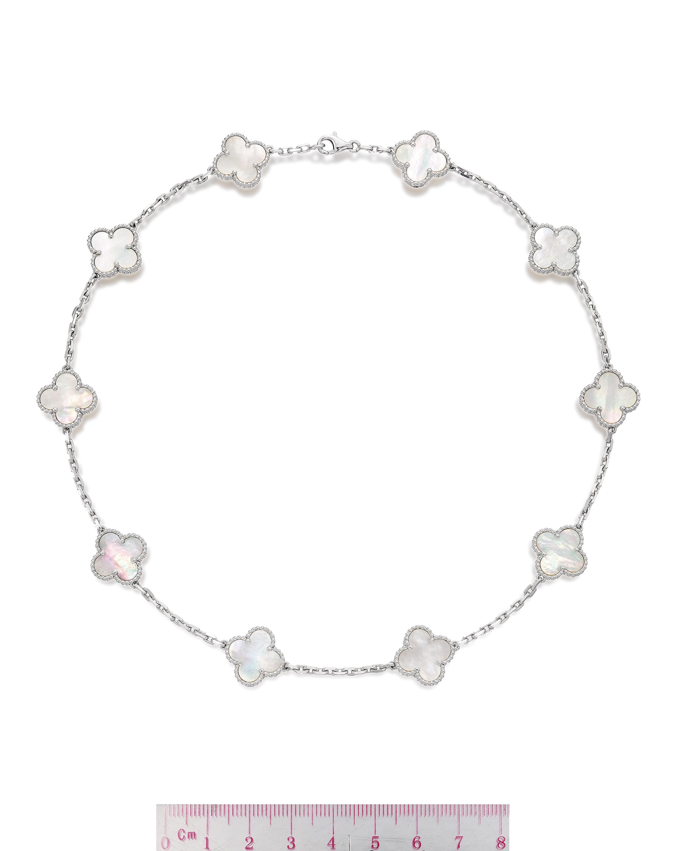 Appraisal: VAN CLEEF ARPELS MOTHER-OF-PEARL 'VINTAGE ALHAMBRA' NECKLACE Designed as ten