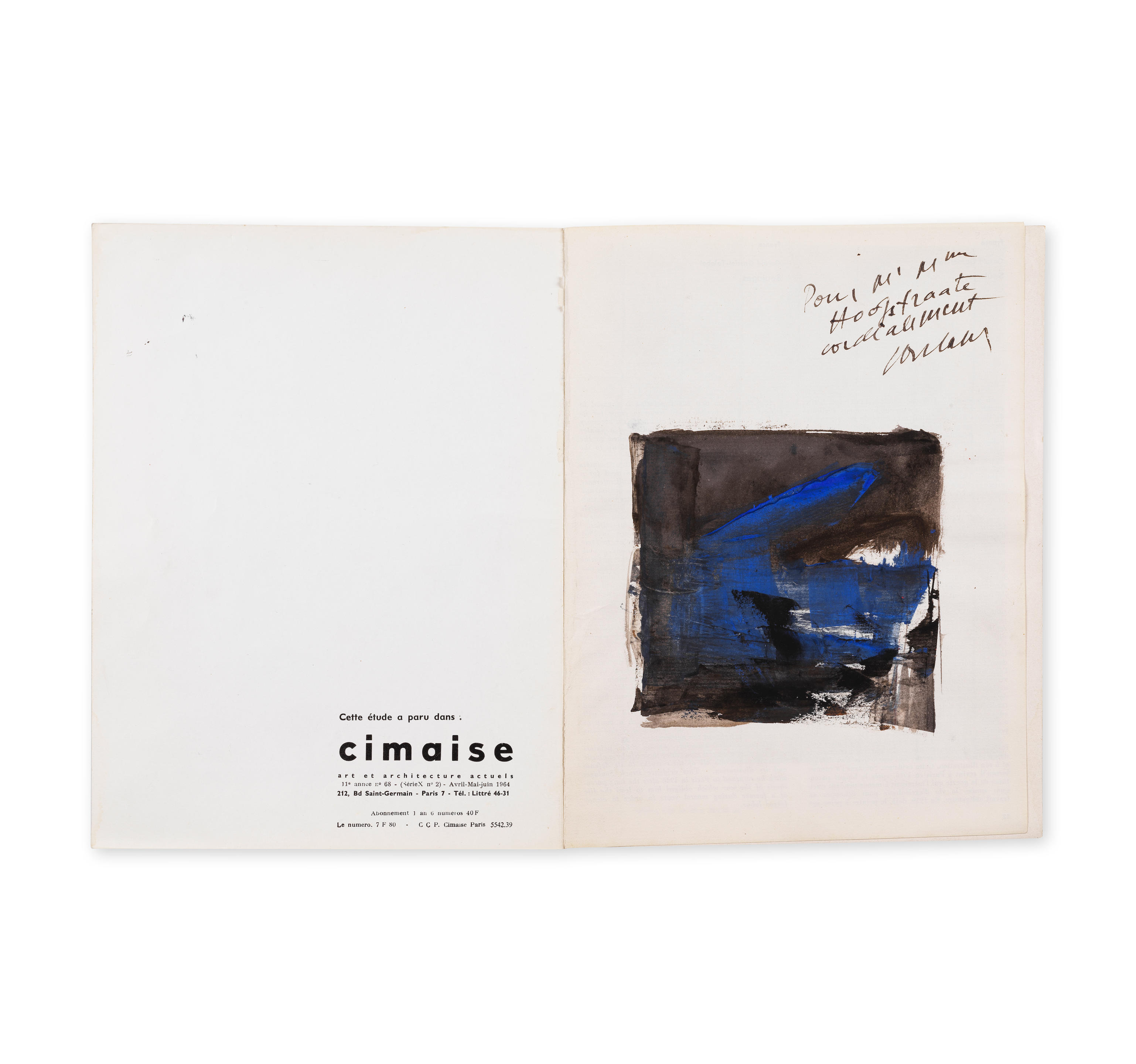 Appraisal: PIERRE SOULAGES - COMPOSITION CIRCA Gouache sur v lin Sign