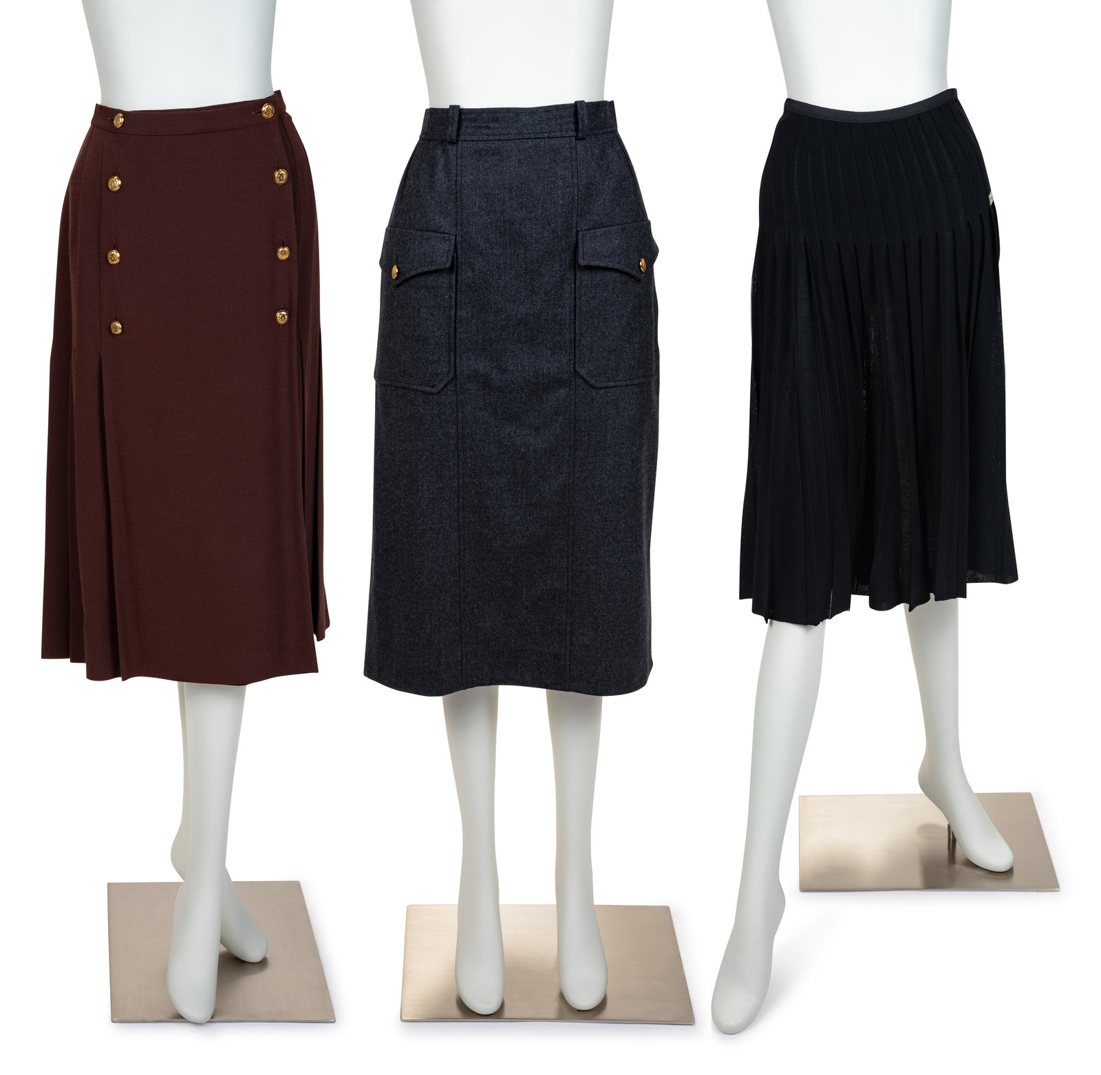 Appraisal: Three Chanel Skirts - s This lot includes three skirts