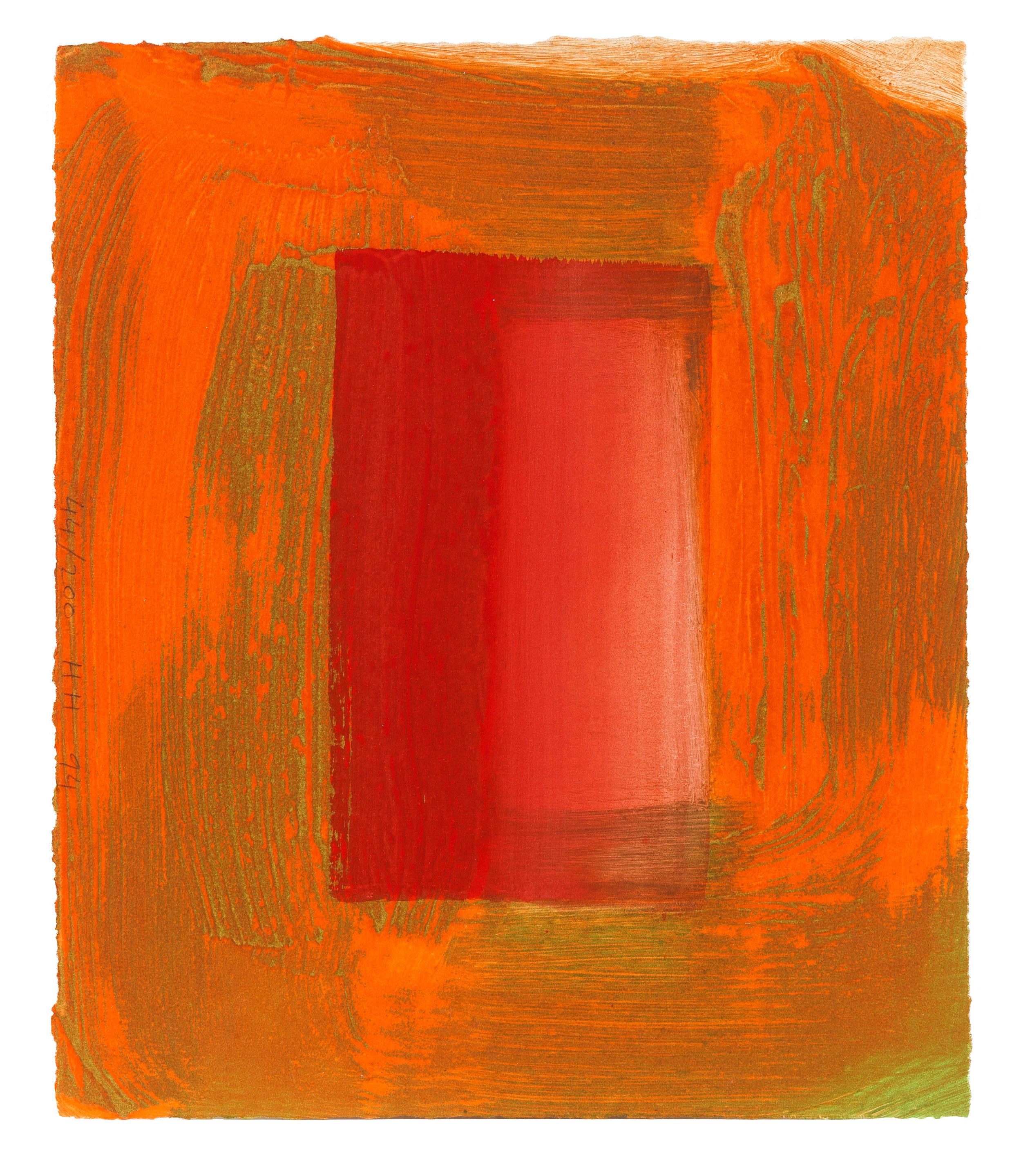 Appraisal: SIR HOWARD HODGKIN BRITISH - Red Print Heenk Etching with