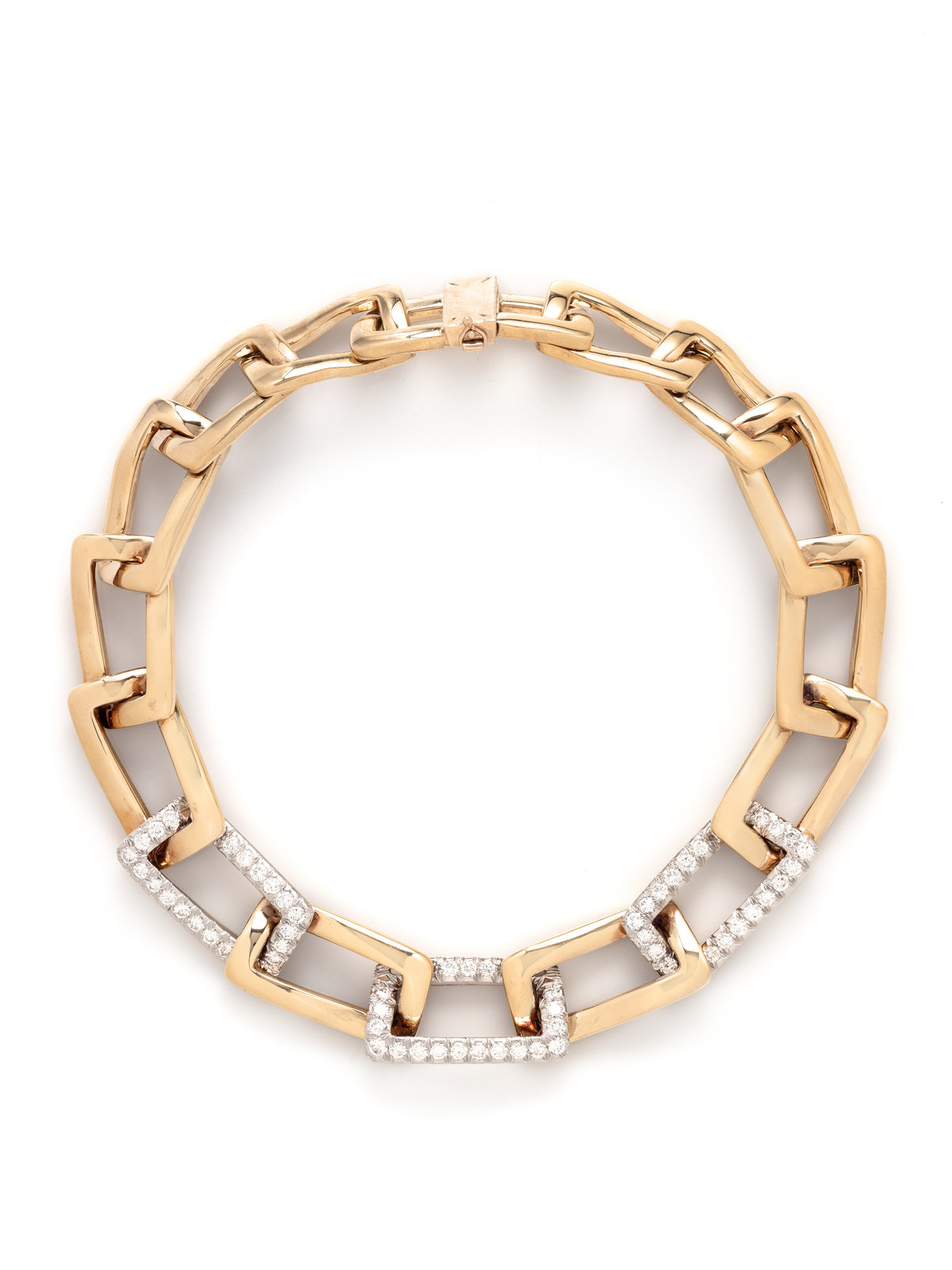 Appraisal: DAVID WEBB YELLOW GOLD AND DIAMOND NECKLACE Containing round brilliant