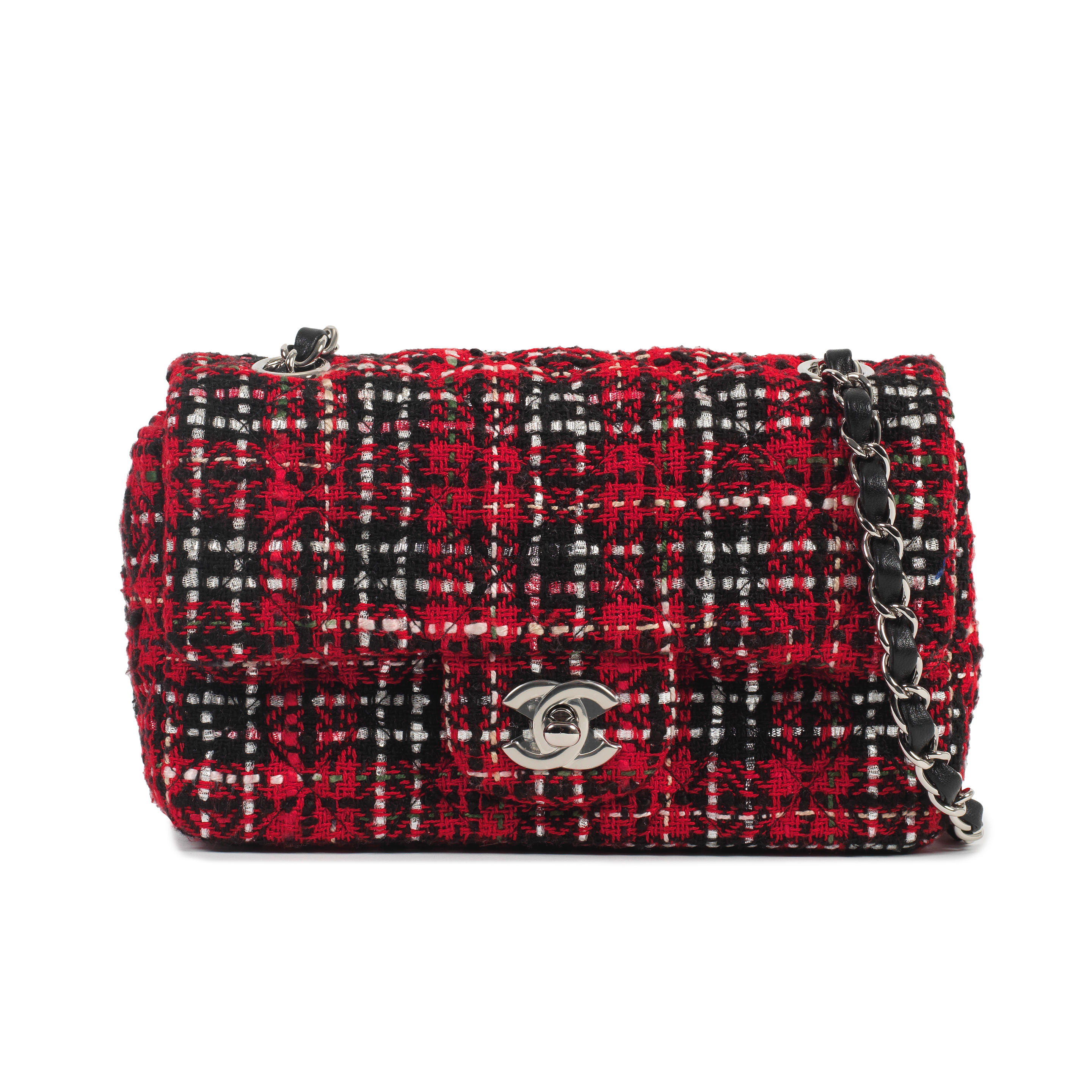 Appraisal: VIRGINIE VIARD FOR CHANEL A RED TWEED MINI FLAP BAG