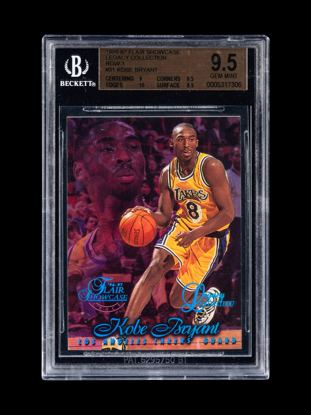 Appraisal: A - Flair Showcase Legacy Collection Row Kobe Bryant Rookie