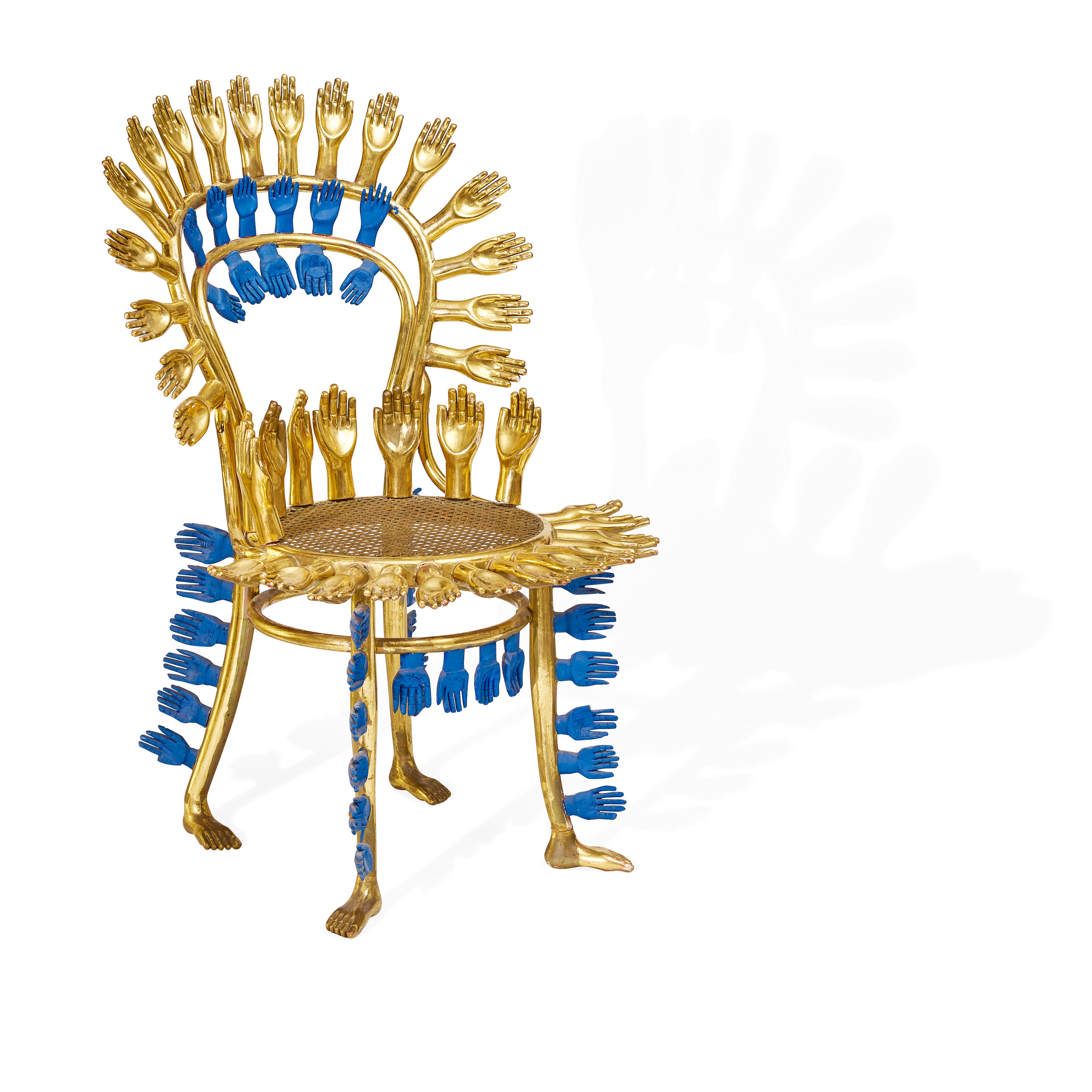 Appraisal: PEDRO FRIEDEBERG BORN Centipede Chair gilt decorated and painted wood