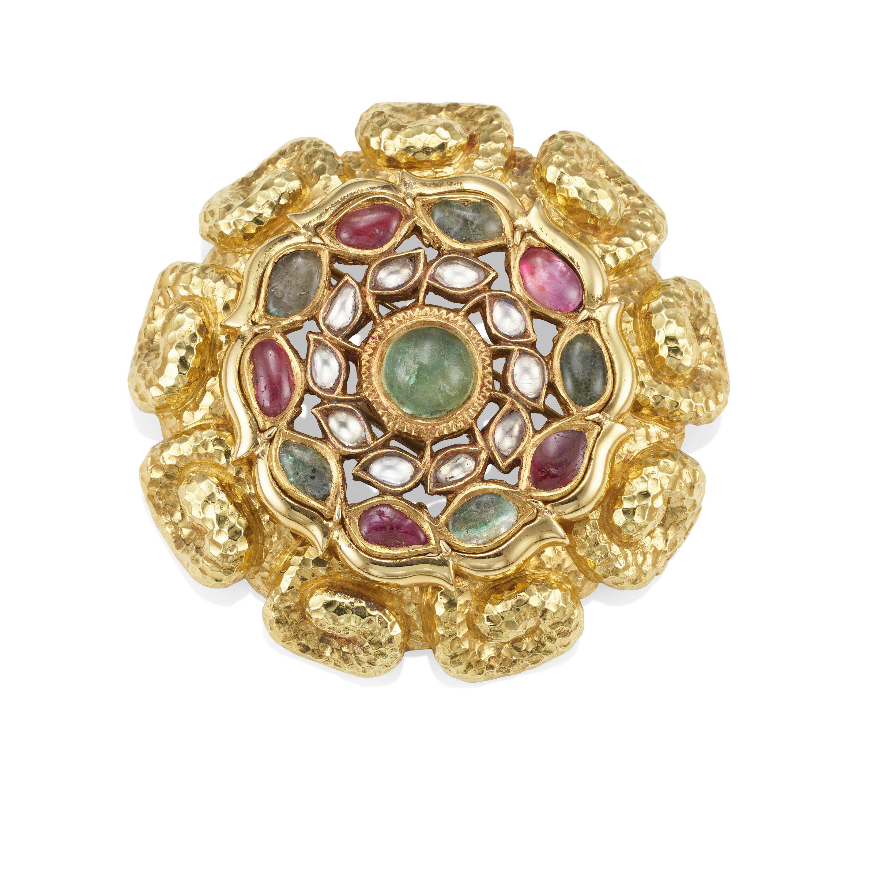 Appraisal: DAVID WEBB AN K GOLD EMERALD RUBY AND DIAMOND PENDANT