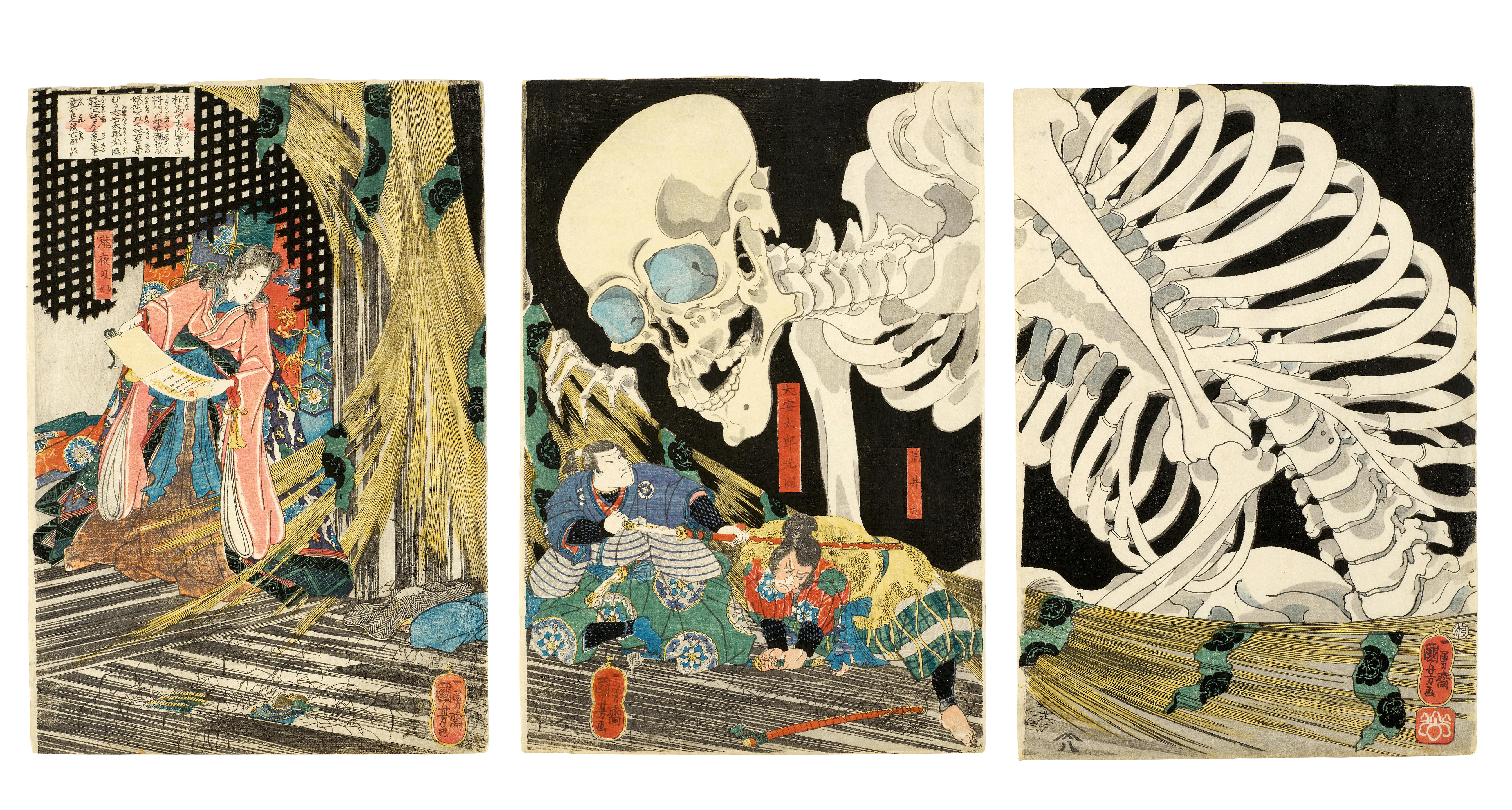 Appraisal: UTAGAWA KUNIYOSHI - The Monster Skeleton Edo period - circa