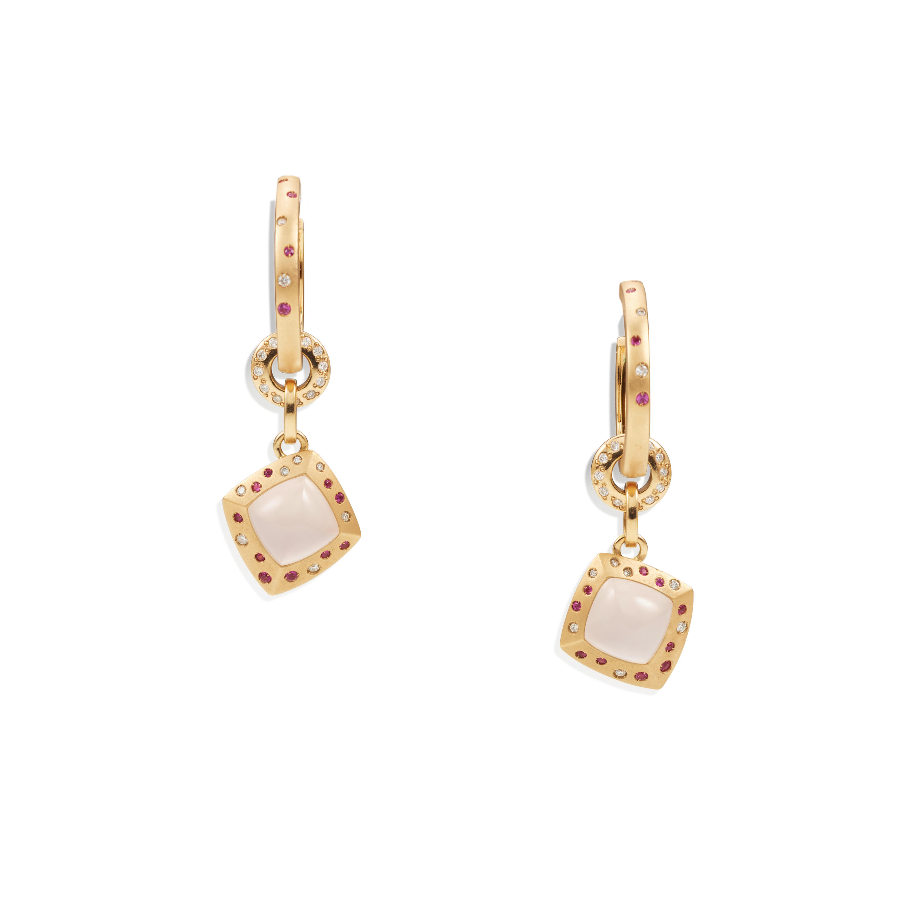 Appraisal: VALENTE MILANO A PAIR OF ROSE GOLD GEM-SET AND DIAMOND