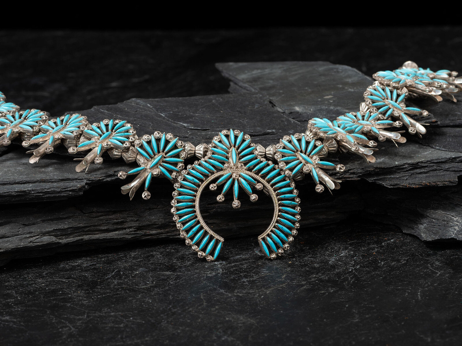 Appraisal: Smokey and Terry Gchachu Zuni b b Silver and Turquoise