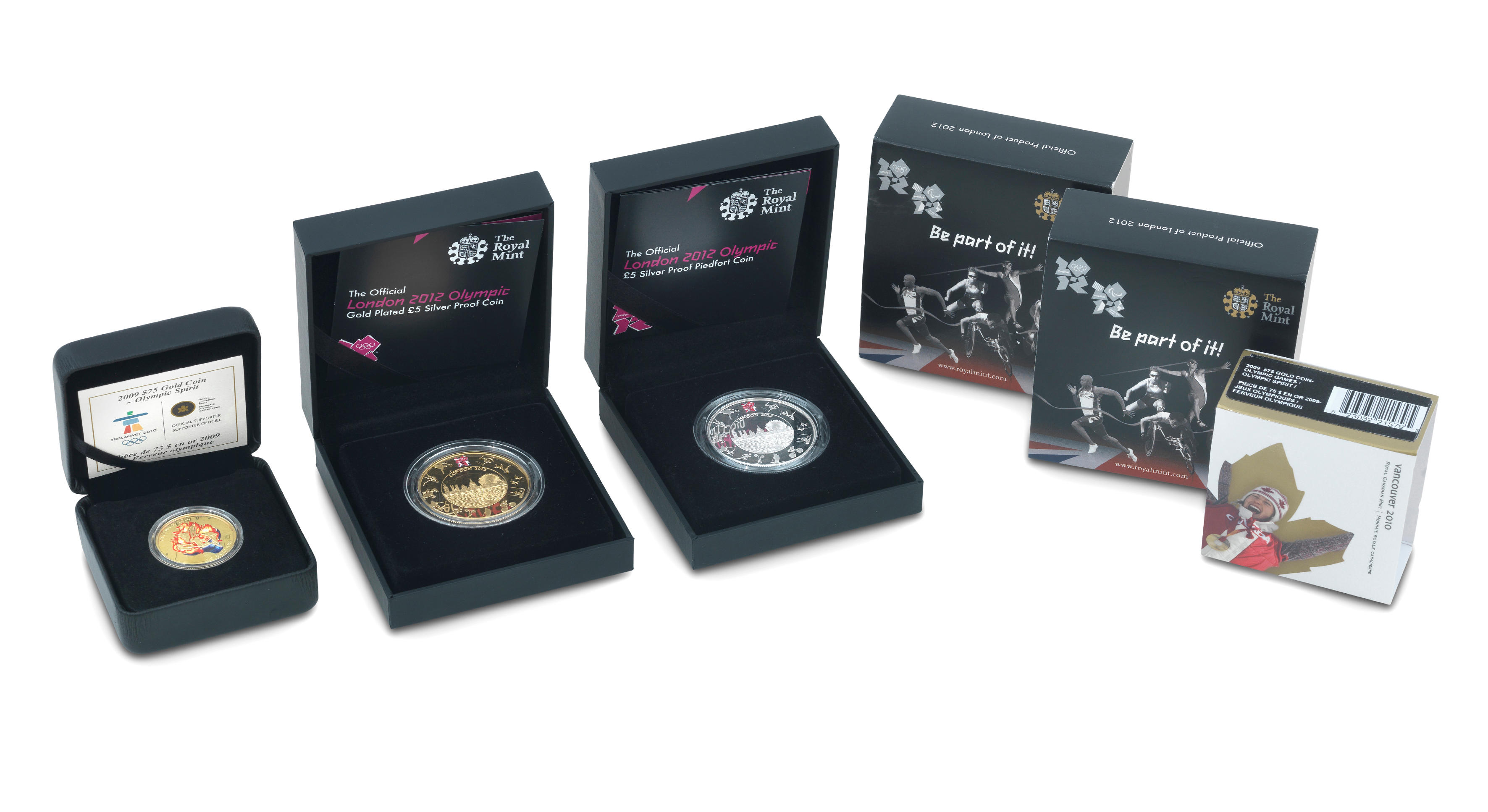 Appraisal: OLYMPIC GAMES INTEREST - THREE PROOF COINS Comprising a Royal