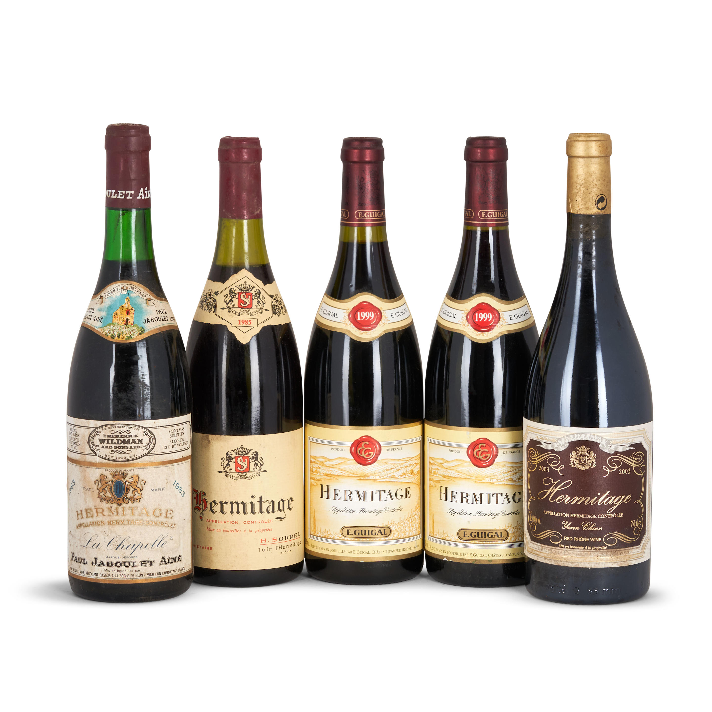 Appraisal: MIXED HERMITAGE BOTTLES Mixed Hermitage Northern Rhone Y Chave u