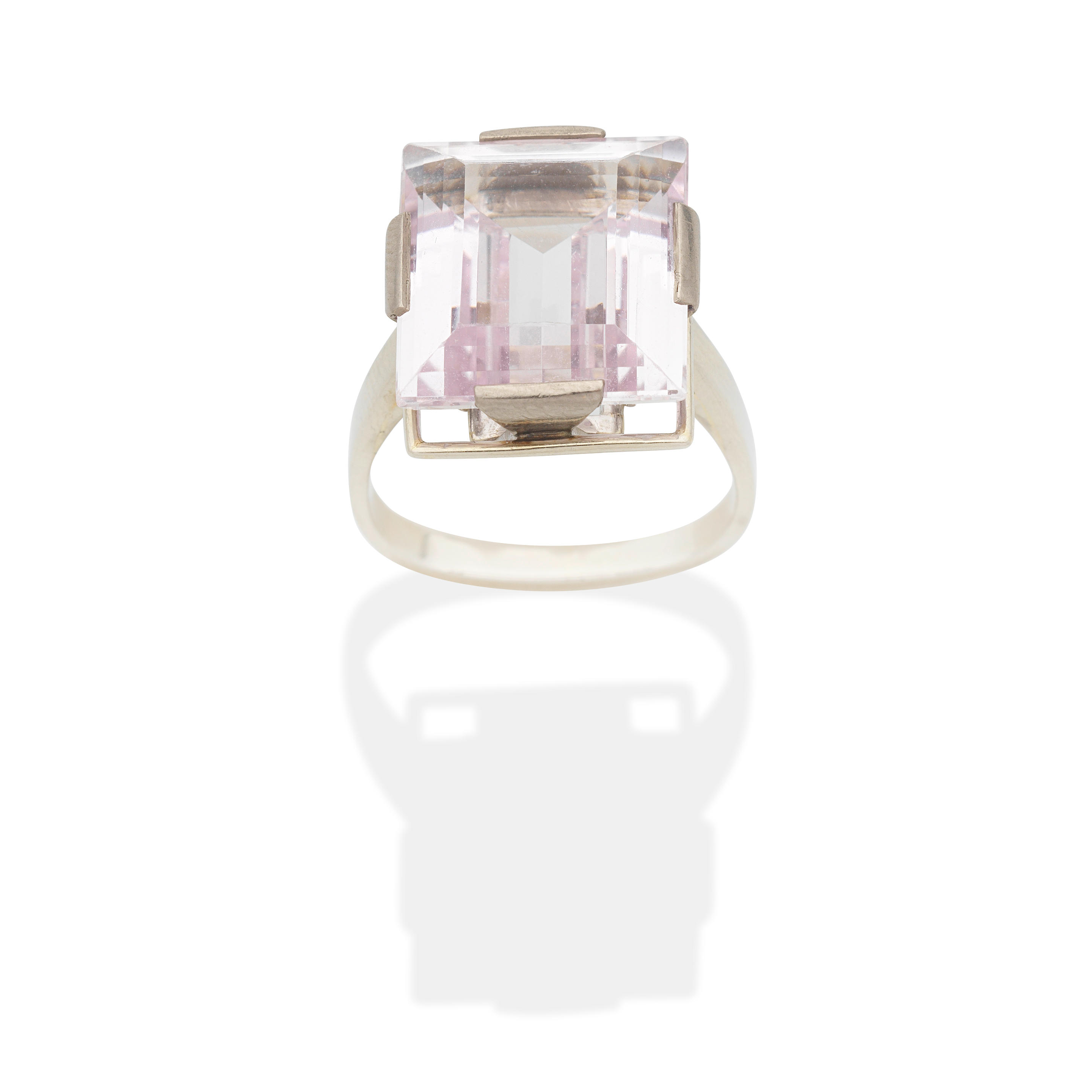 Appraisal: GEORG JENSEN WENDEL KUNZITE RING Step-cut kunzite approx cts Maker's