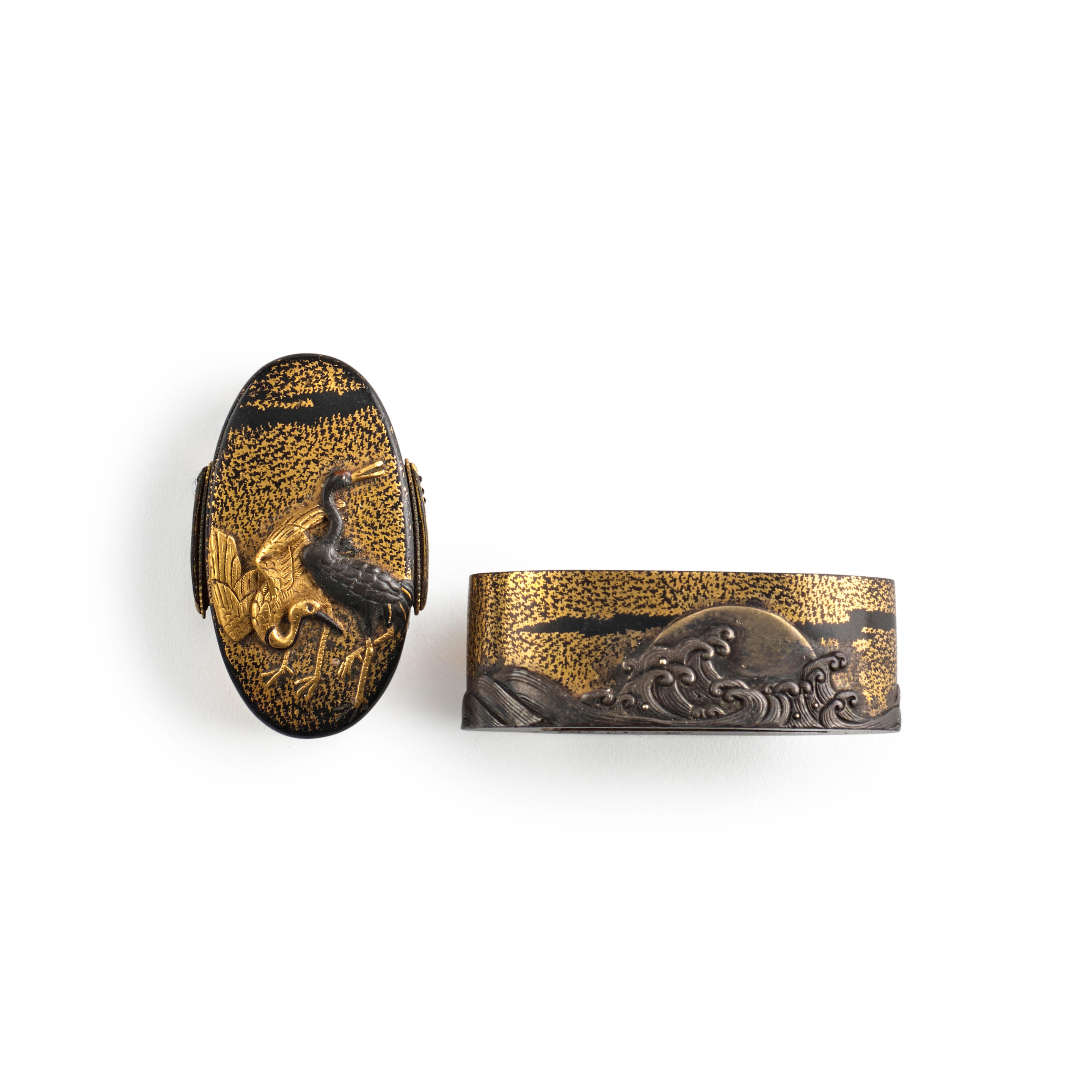 Appraisal: MORI TERUMITSU -CIRCA A Pair of Fuchi-gashira Edo period -