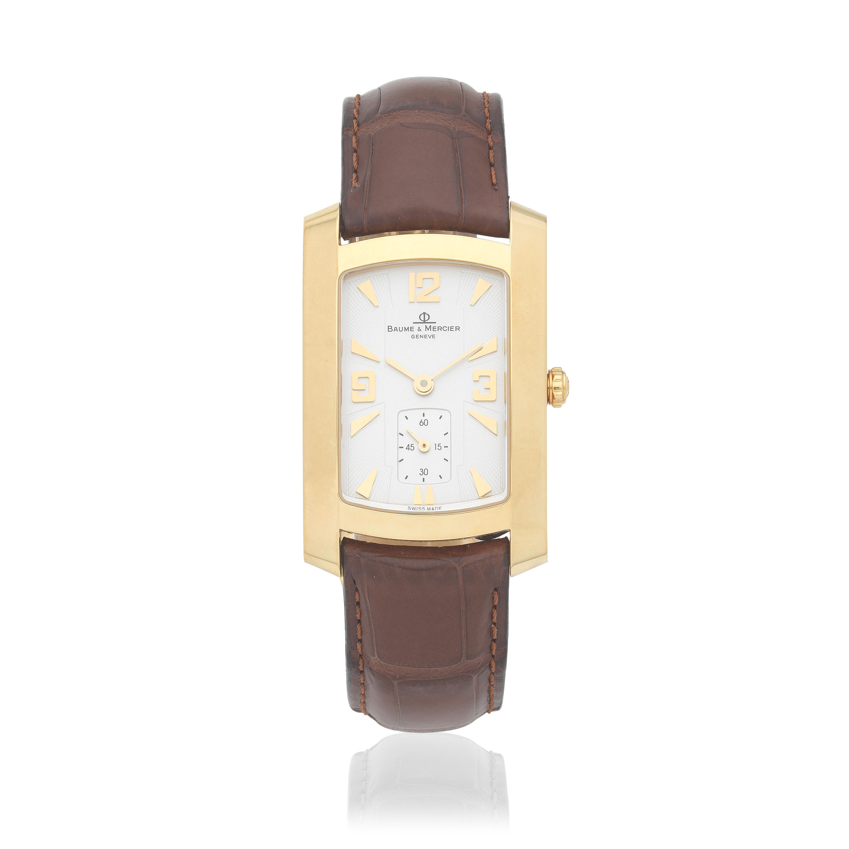 Appraisal: BAUME MERCIER AN K GOLD QUARTZ RECTANGULAR WRISTWATCH Model Hampton