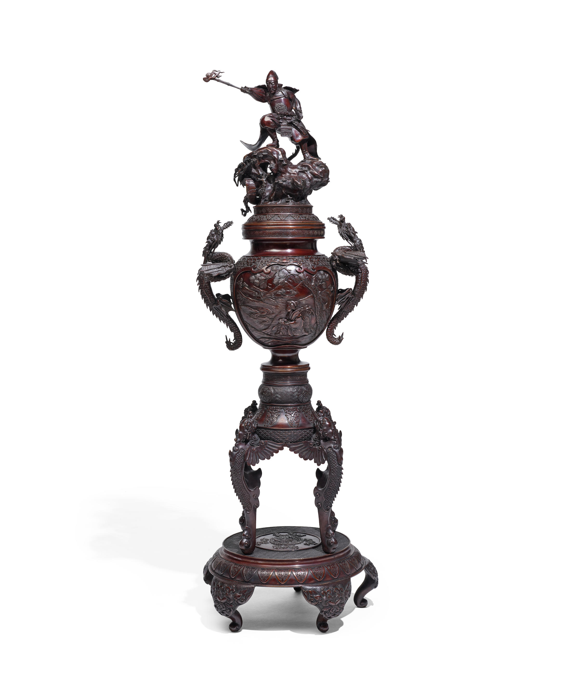 Appraisal: ATTRIBUTED TO SUZUKI MASAYOSHI - A Large Bronze Incense Burner