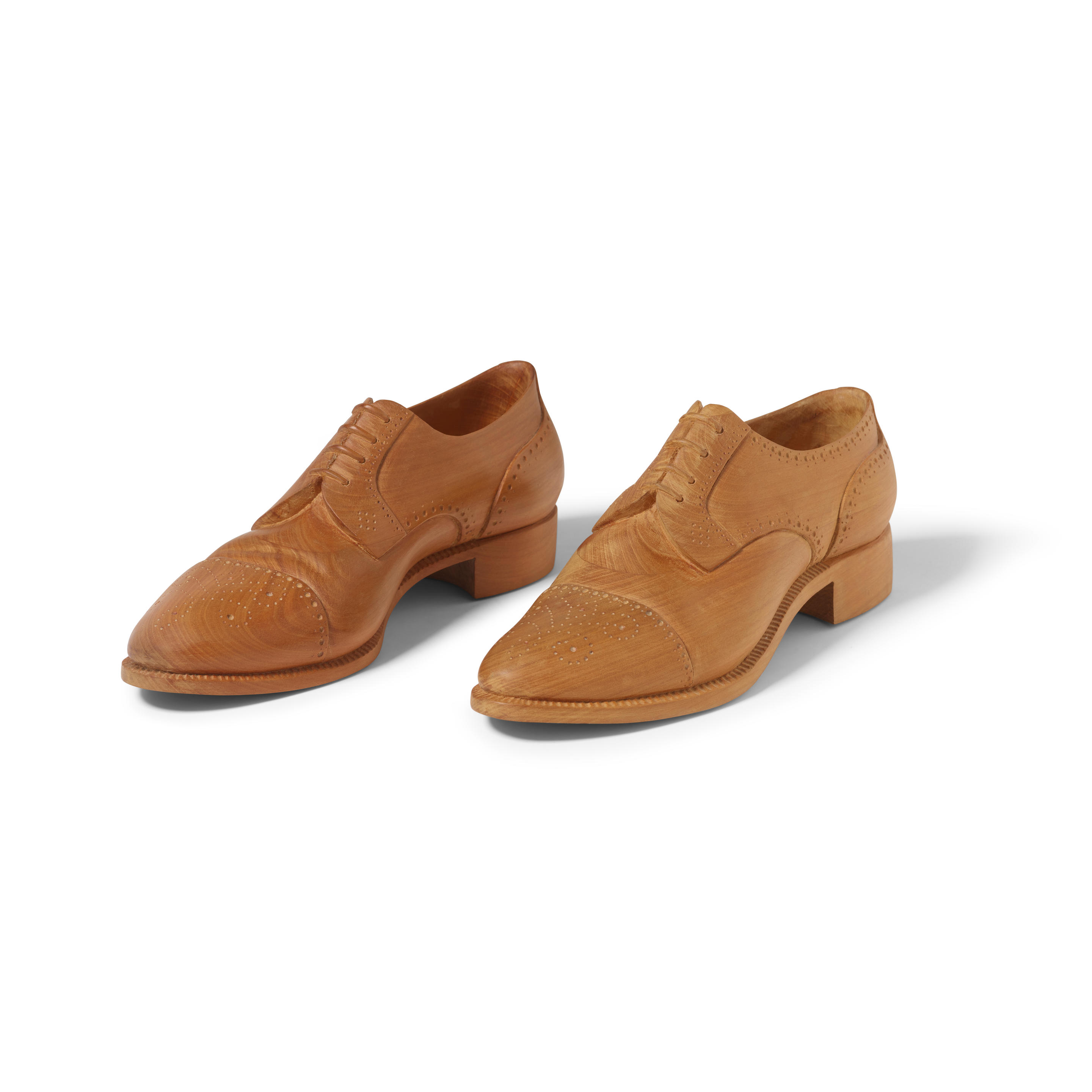 Appraisal: LIVIO DE MARCHI BORN Pair of Men's Shoes sculpted linden