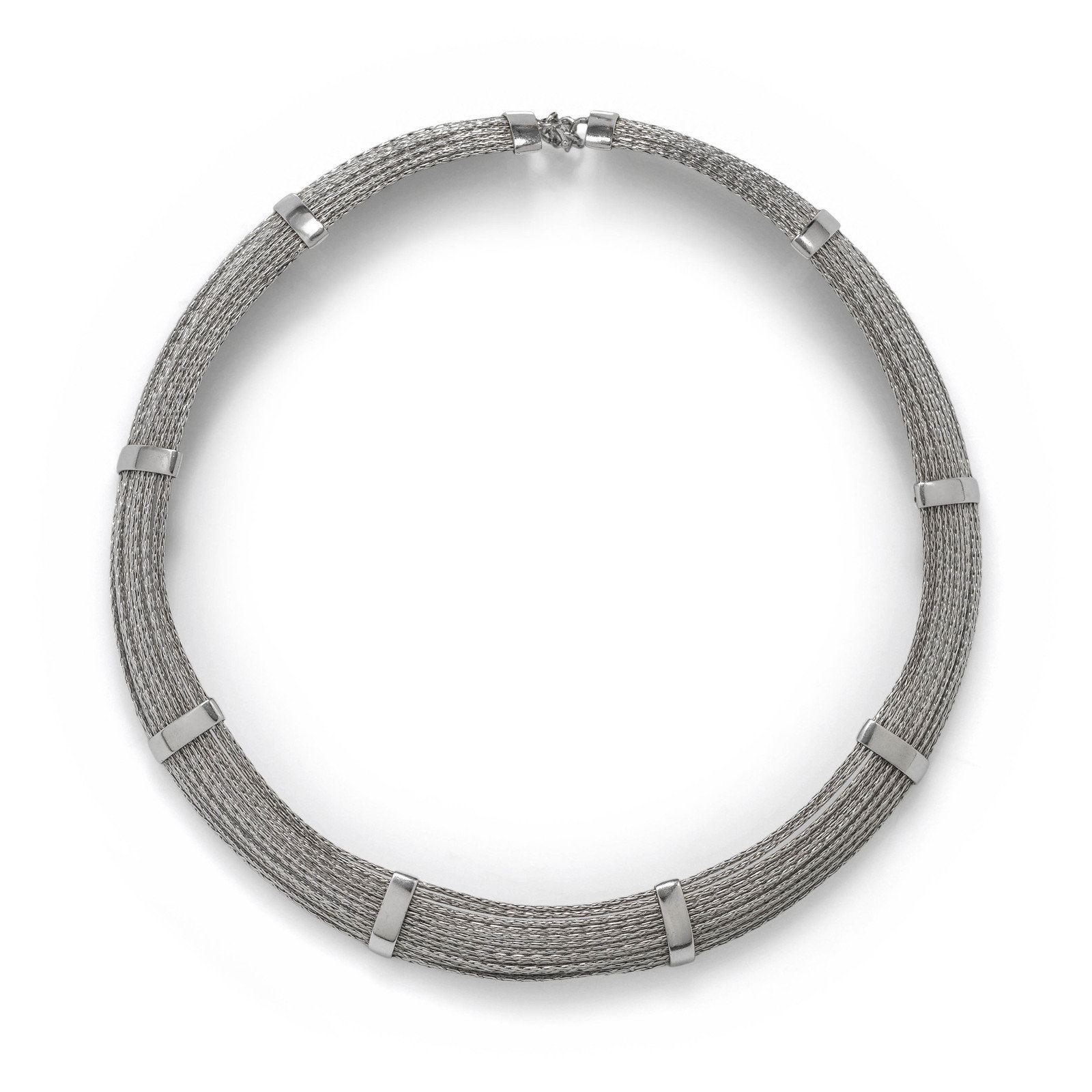 Appraisal: WHITE GOLD MULTI STRAND COLLAR NECKLACE Containing K white gold