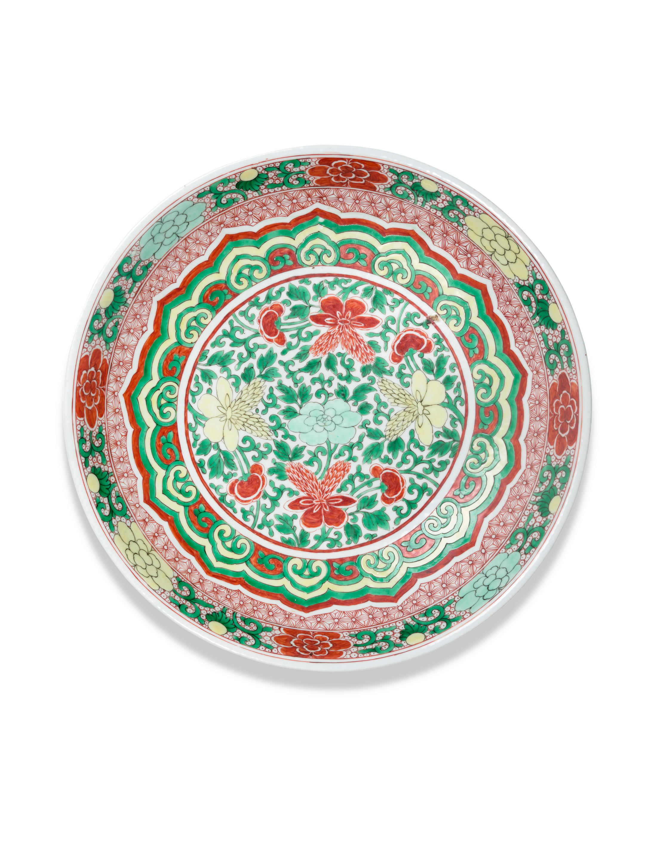 Appraisal: A WUCAI 'FLORAL' CHARGER CHARGER Kangxi period The deep rounded