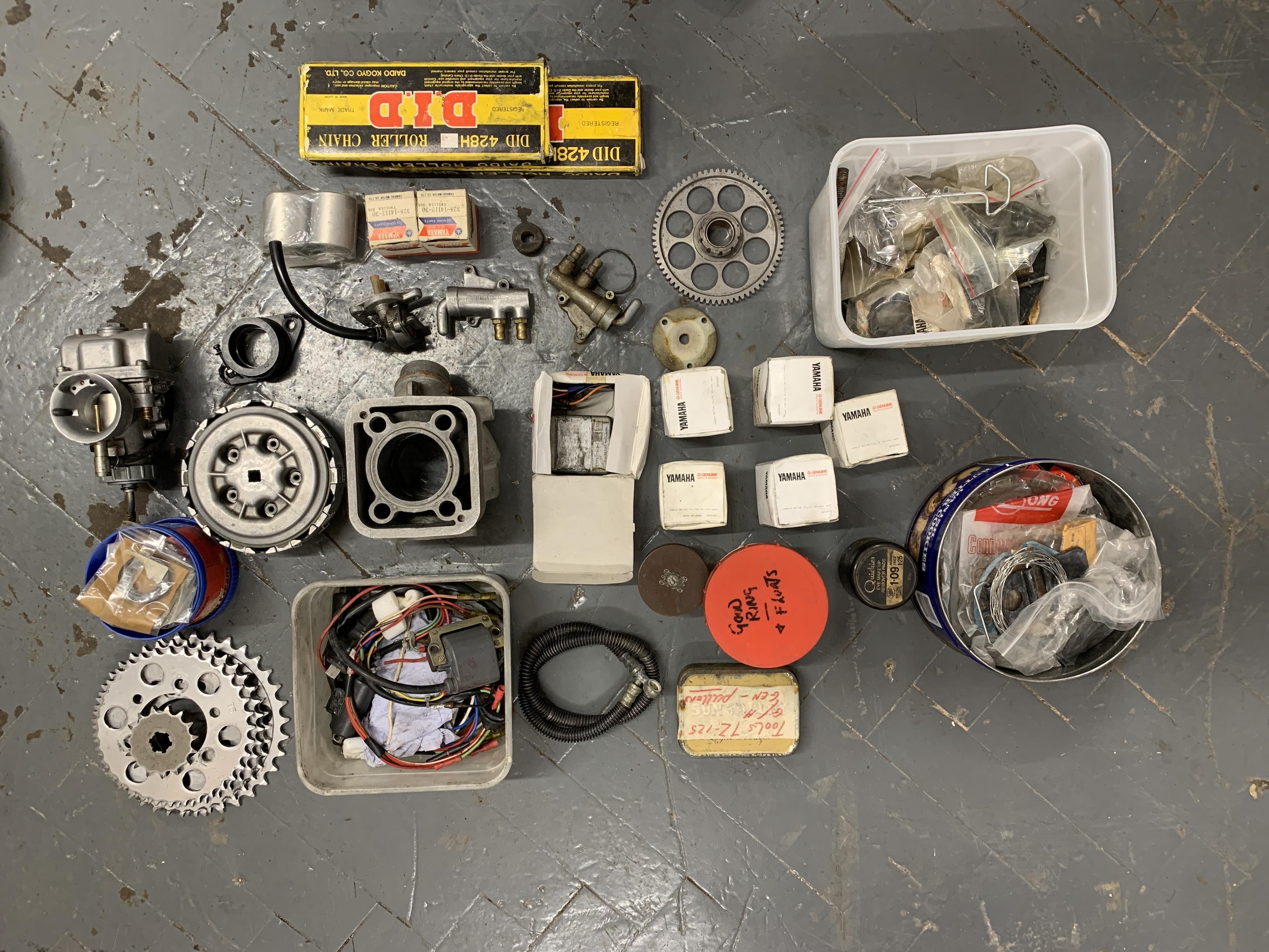 Appraisal: A SELECTION OF YAMAHA TZ RACING SPARES believed mostly cc