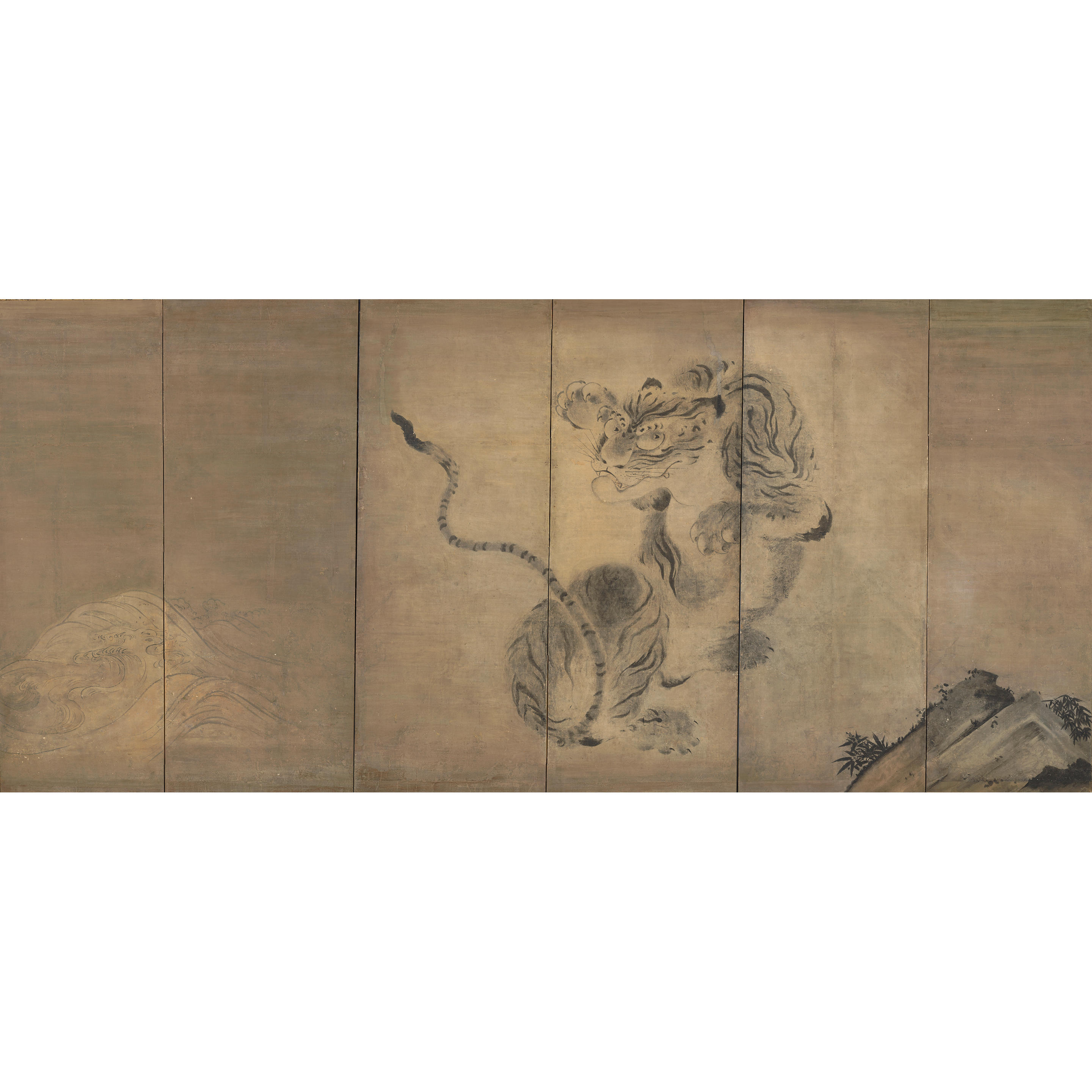 Appraisal: ANONYMOUS A Tiger by the Water's Edge Edo period -