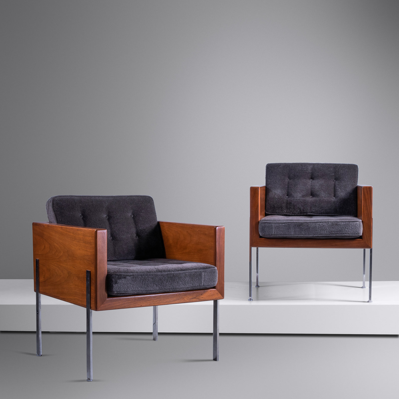 Appraisal: Harvey Probber - Pair of Armchairs from the Architectural Series