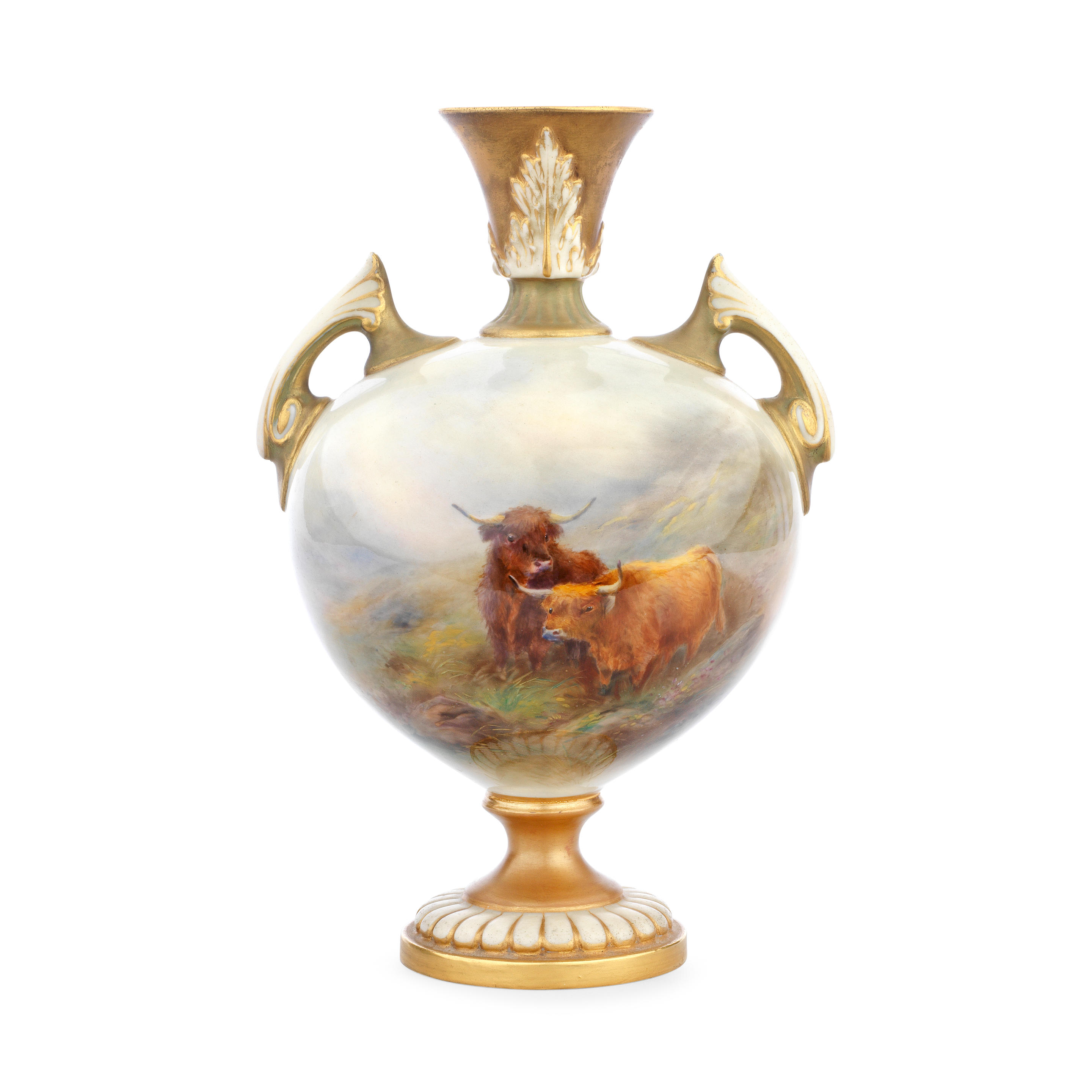 Appraisal: A ROYAL WORCESTER VASE BY HARRY STINTON DATED The compressed