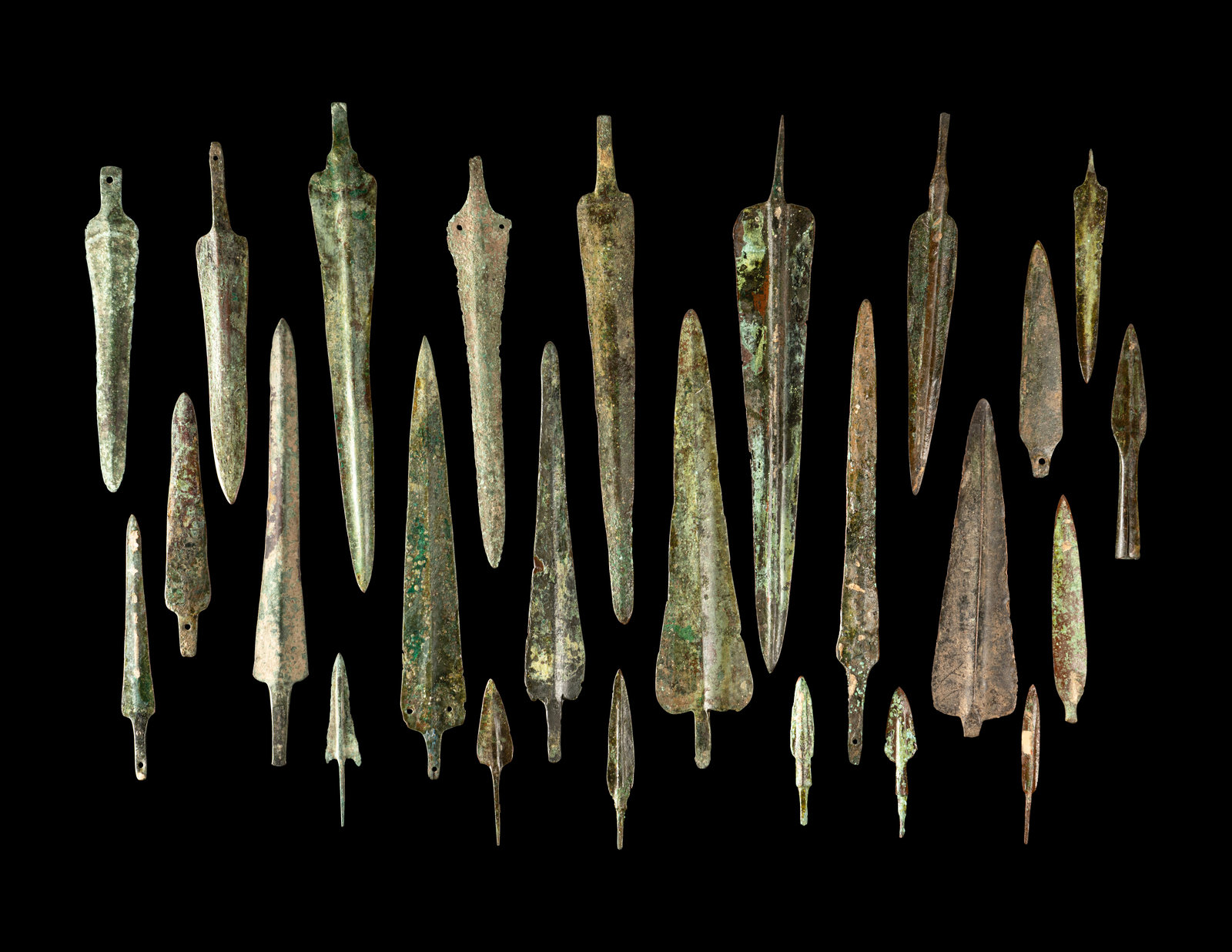 Appraisal: A Group of Luristan Bronze Spearheads and Arrowheads Iran Early