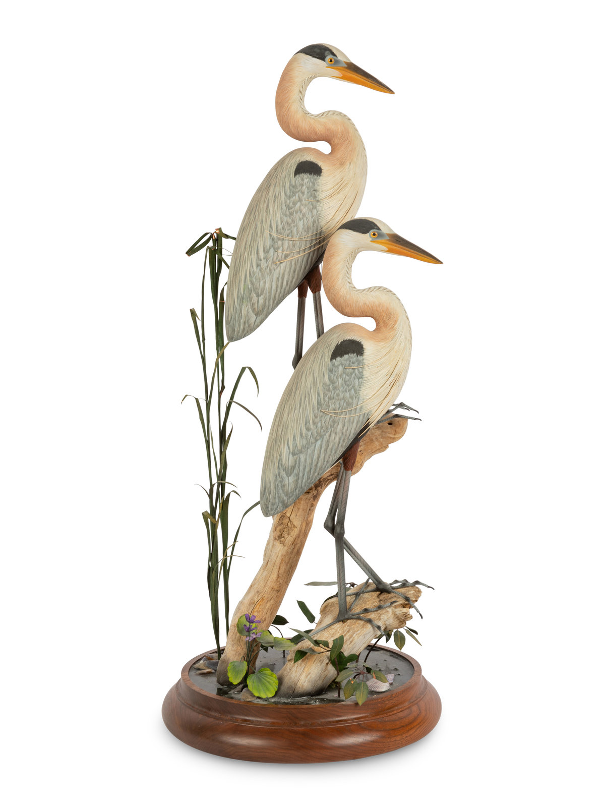 Appraisal: Dan Williams American th Century Two Storks carved and painted