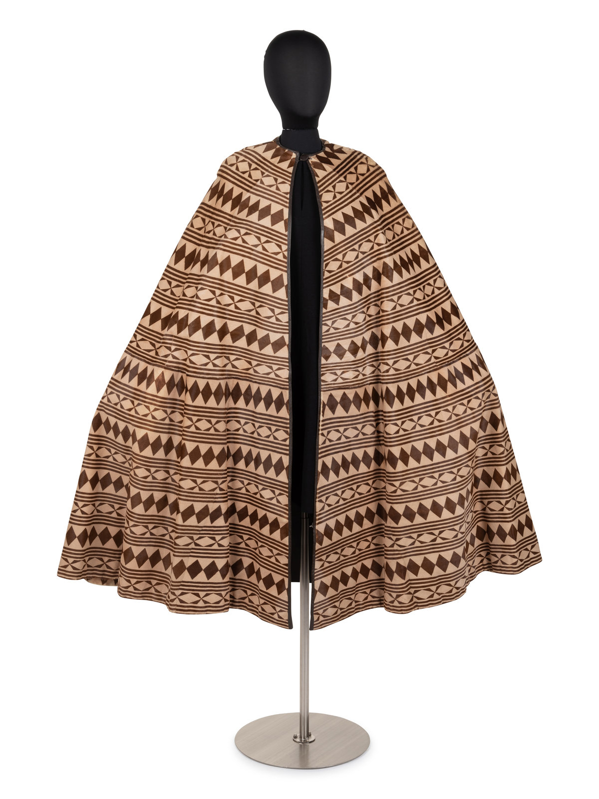 Appraisal: Unlabeled Calfskin Cape with Geometric Pattern Attributed to Fendi by