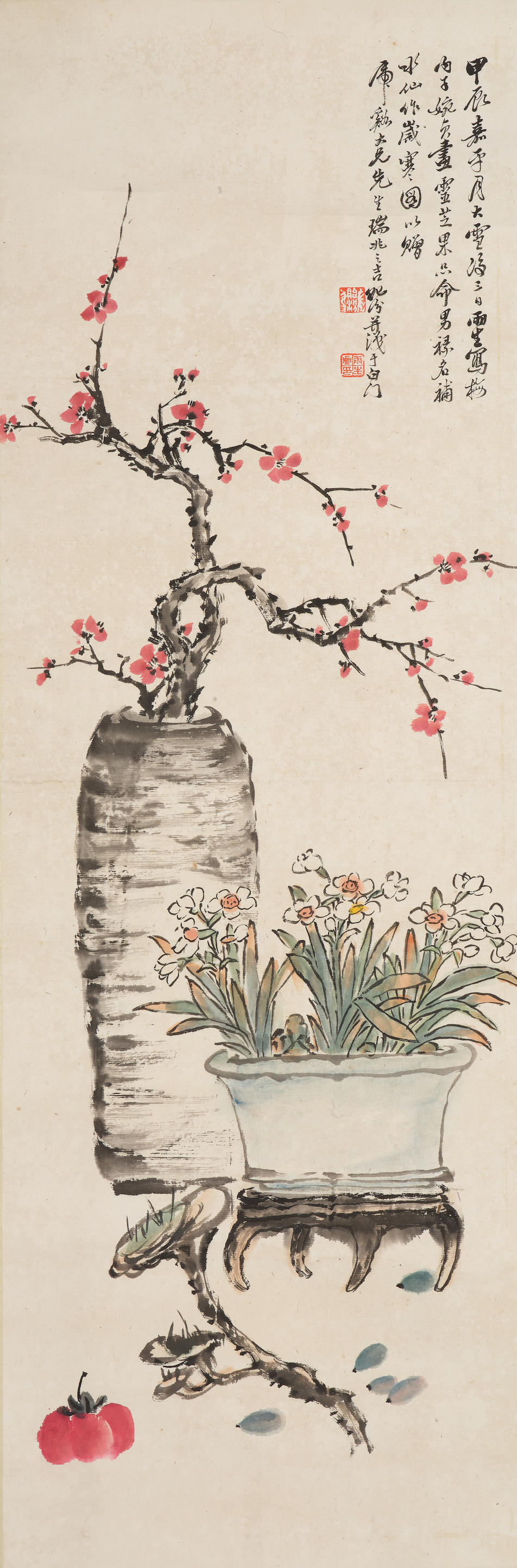 Appraisal: TANG YIFEN - Spring offerings Ink and colour on paper