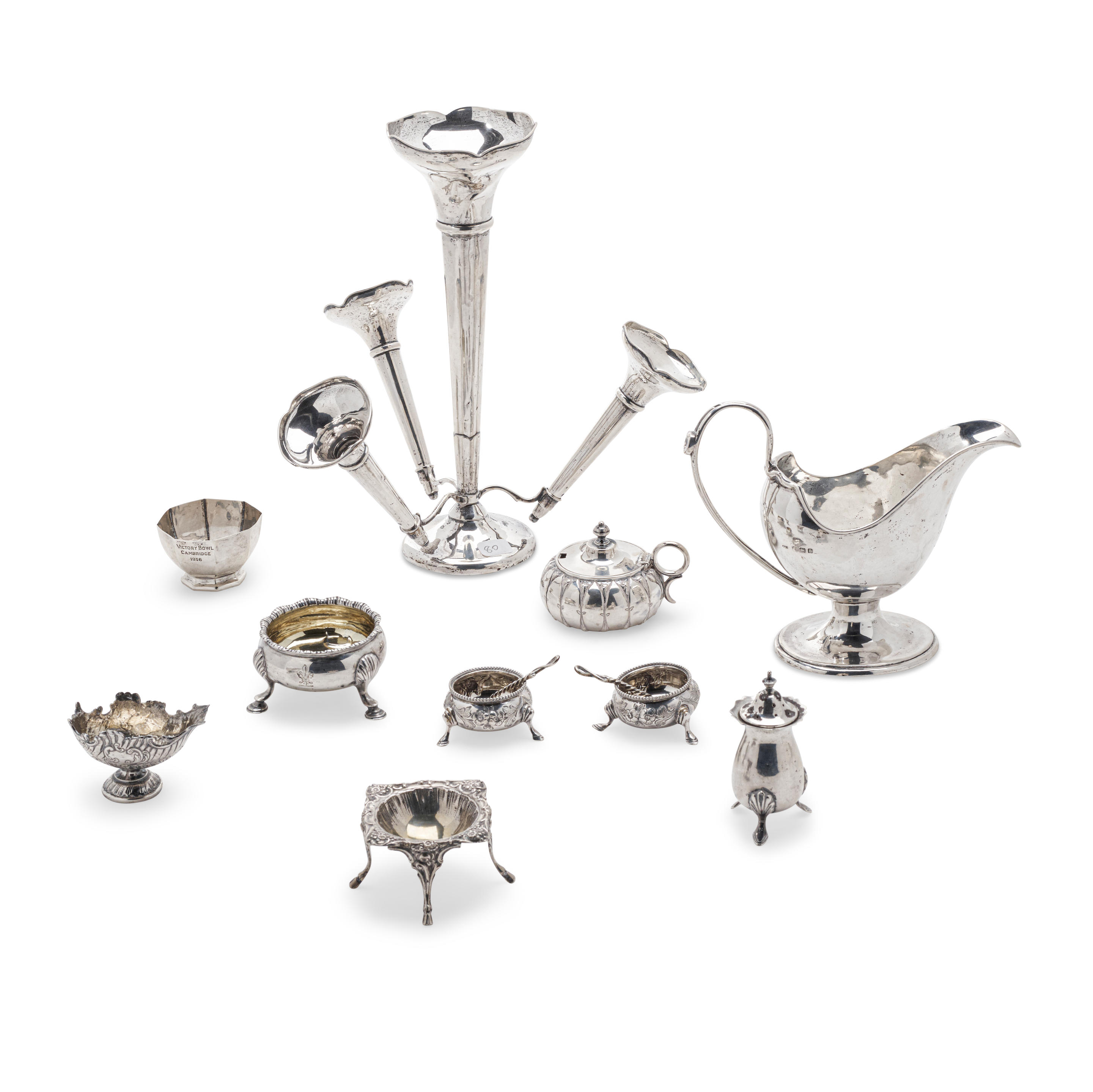 Appraisal: A GROUP OF ENGLISH SILVER DINING ARTICLES by various makers