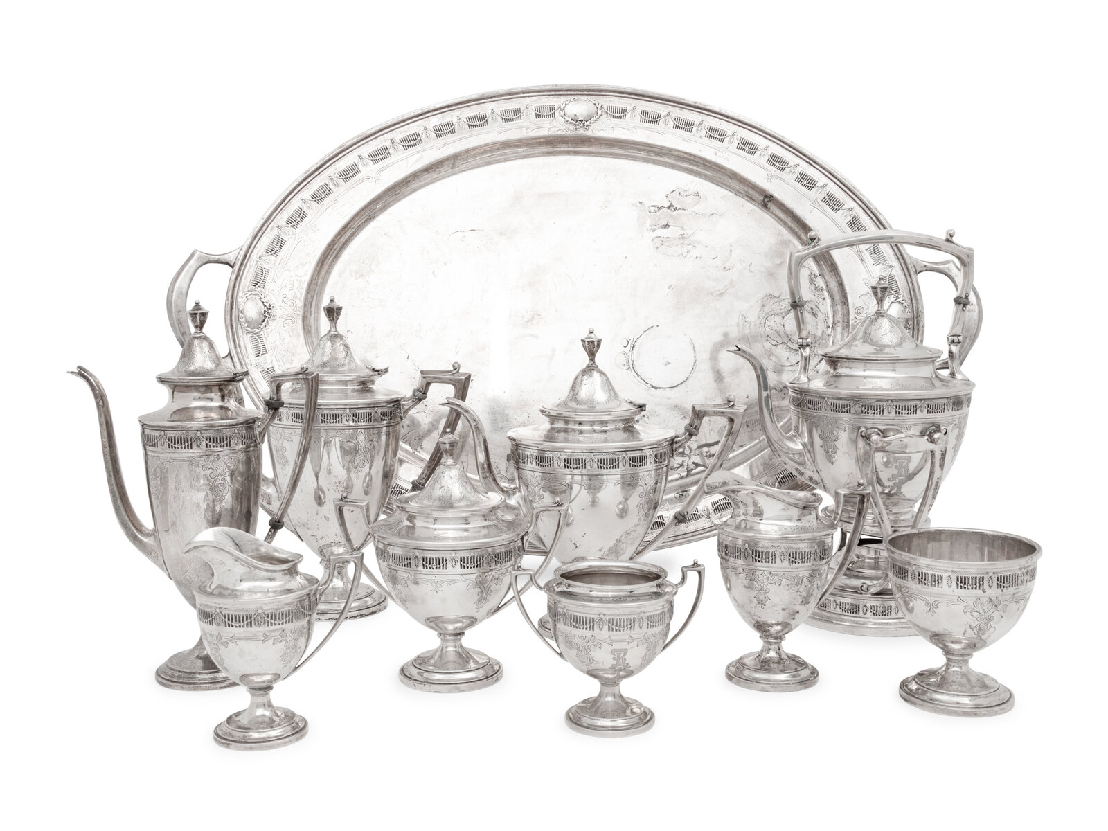 Appraisal: An American Silver Ten-Piece Tea and Coffee Service Frank M