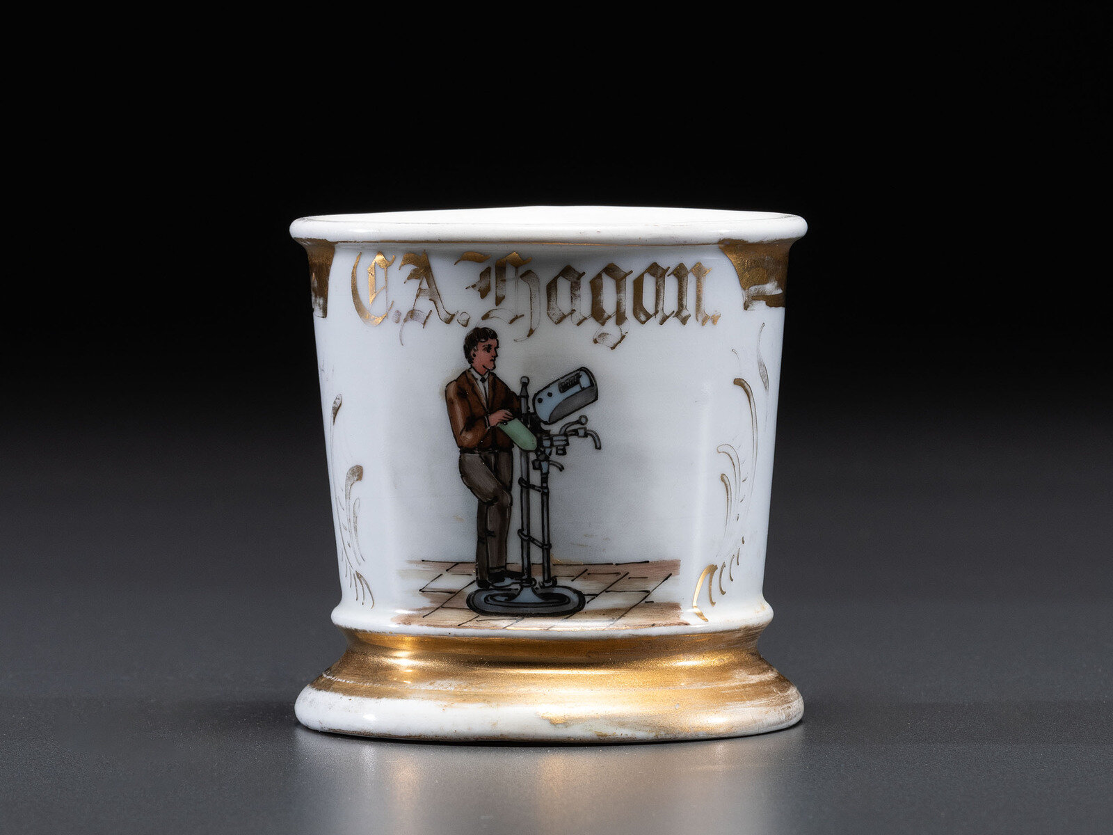 Appraisal: A Seltzer Bottler's Porcelain Occupational Shaving Mug Late th Early