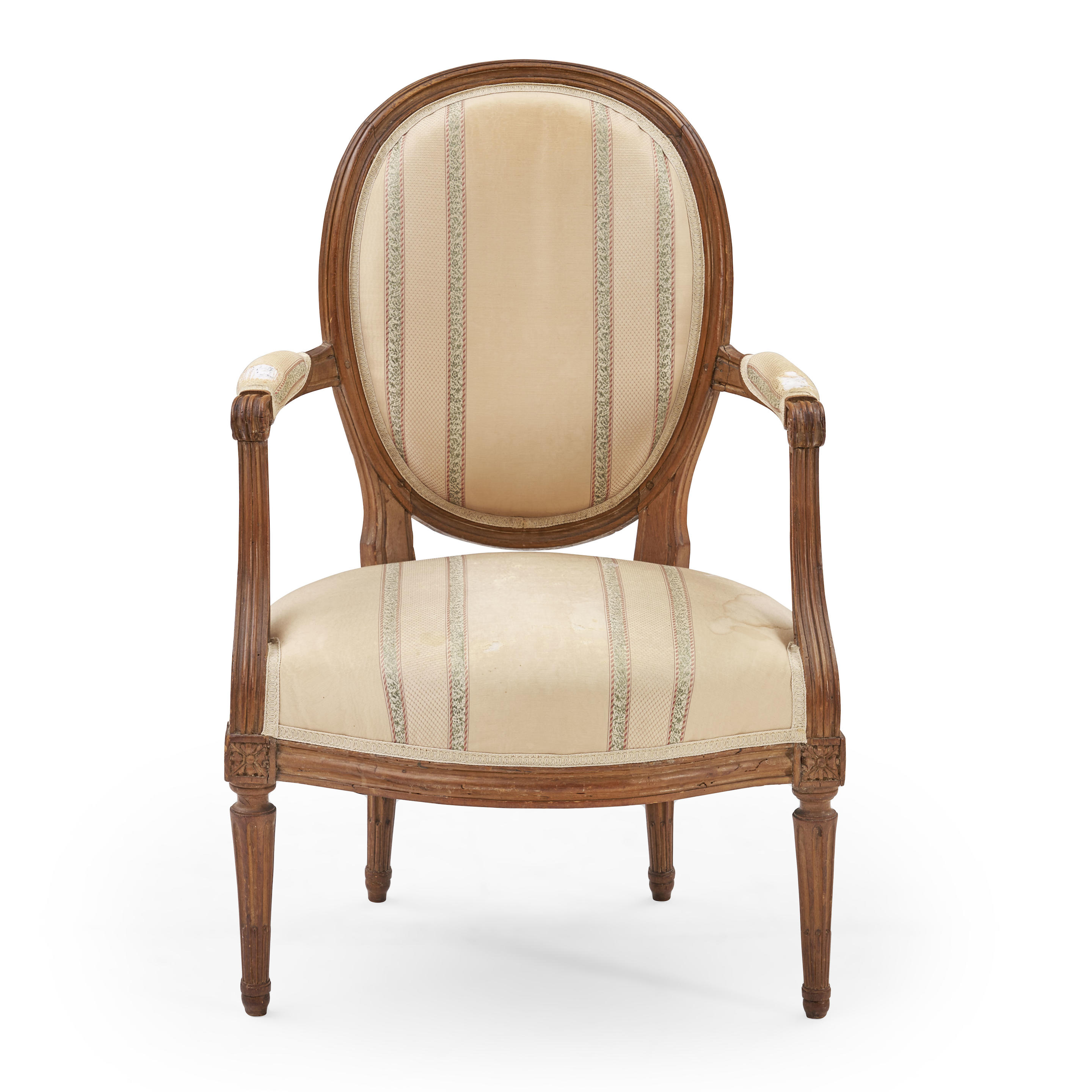 Appraisal: LOUIS XVI BEECHWOOD FAUTEUIL Georges Jacob France last quarter th