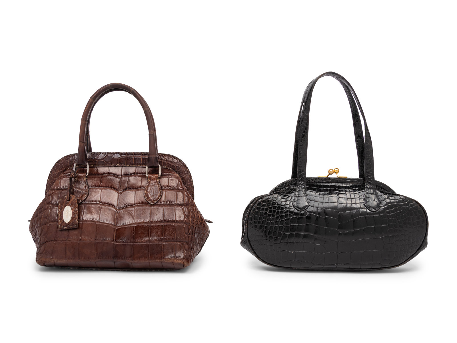 Appraisal: Two Crocodile Bags Fendi amp Puruti THE FIRST Medium Selleria