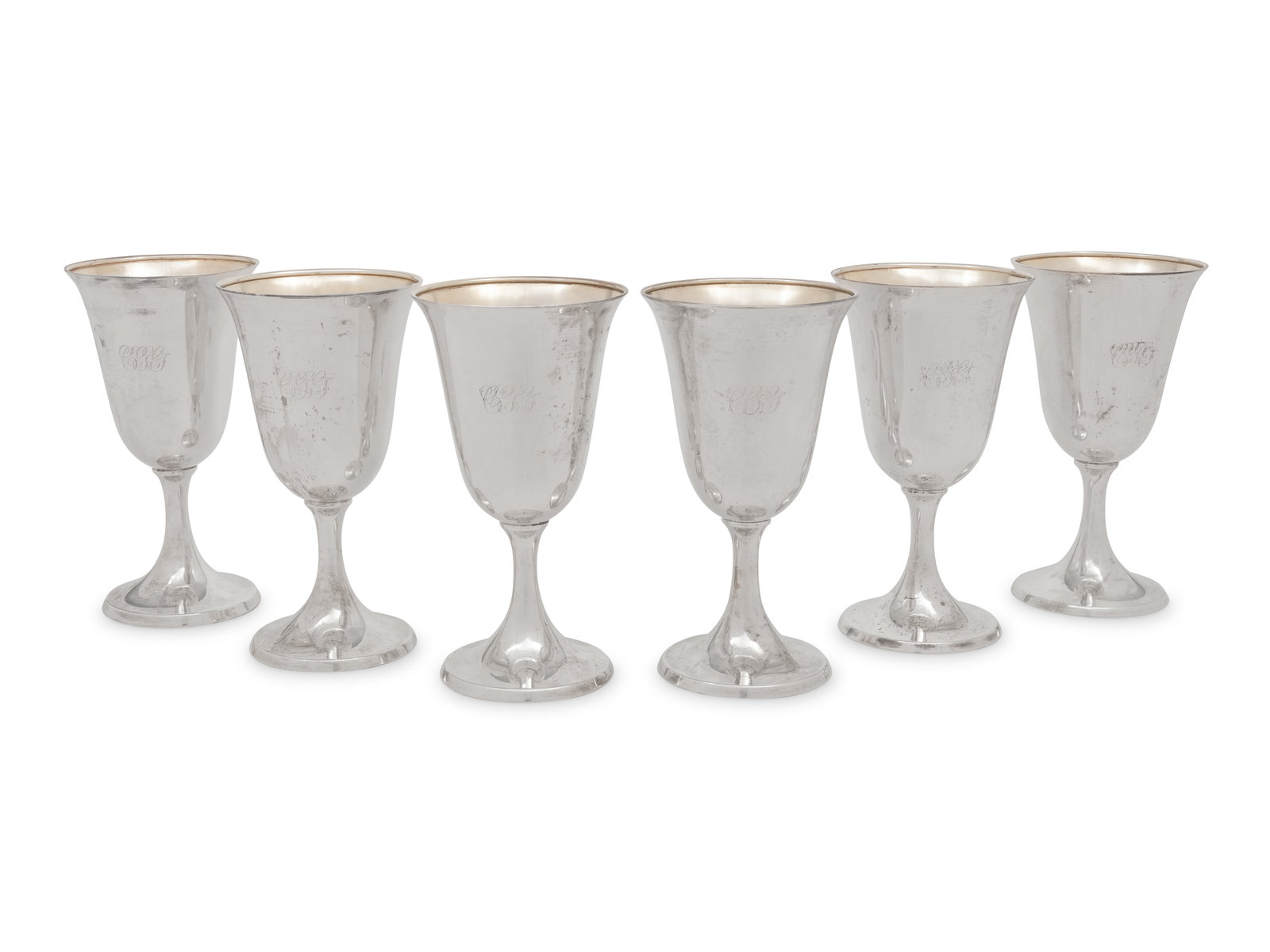 Appraisal: A Set of Six American Silver Goblets International Silver Co