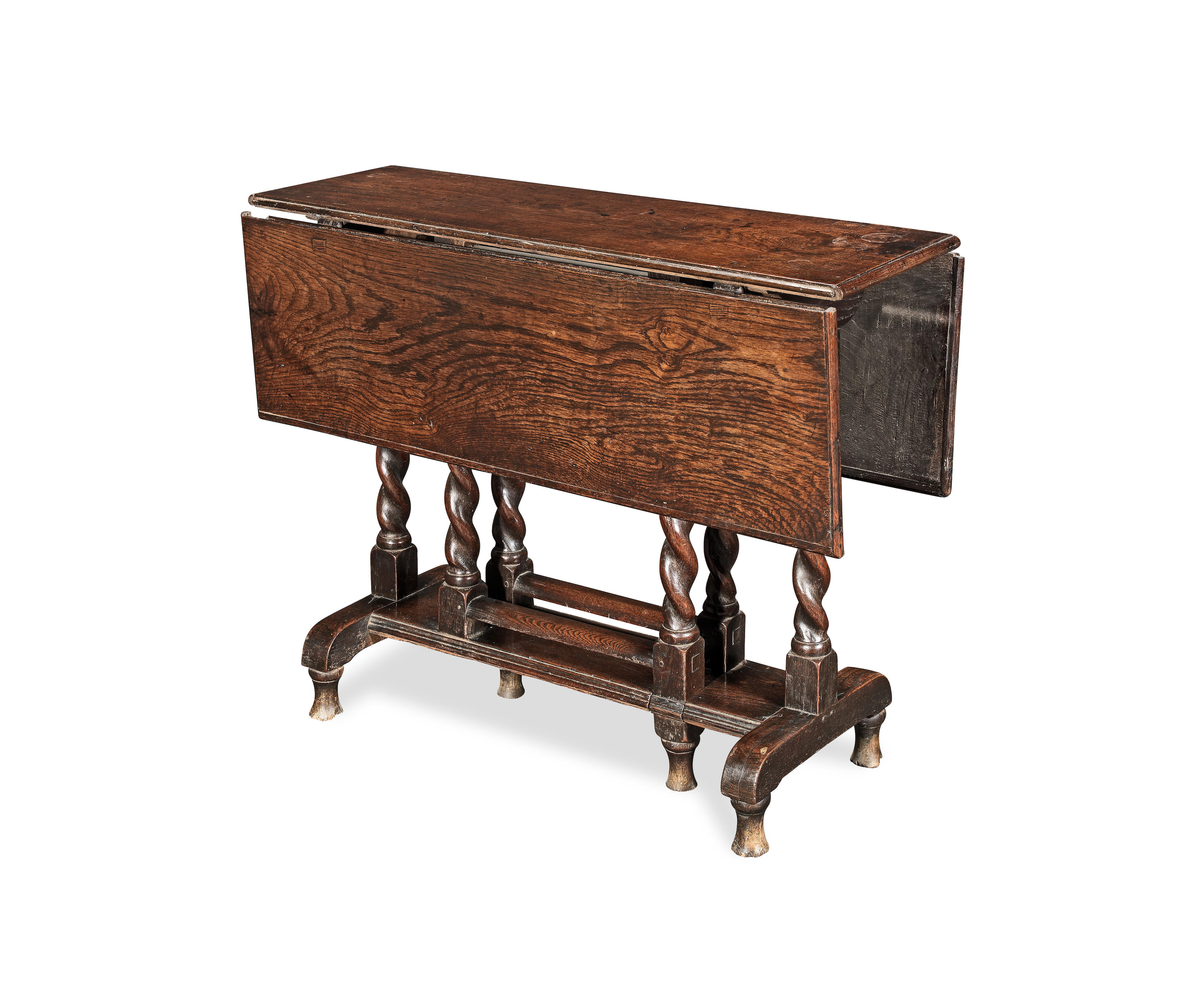 Appraisal: A TH CENTURY JOINED OAK RECTANGULAR GATELEG OCCASIONAL TABLE The