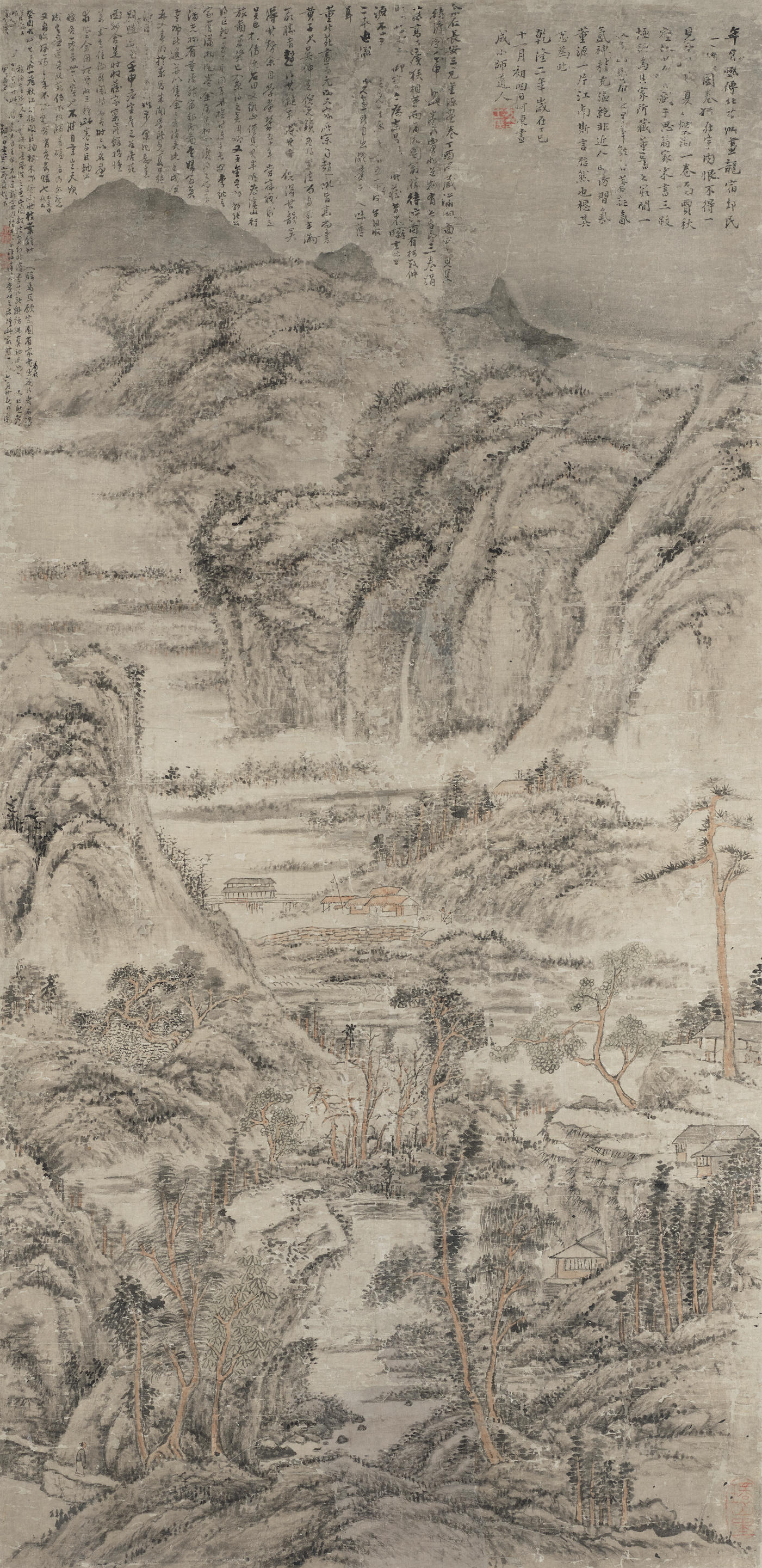 Appraisal: FANG SHISHU - Landscape after Dong Yuan - Hanging scroll