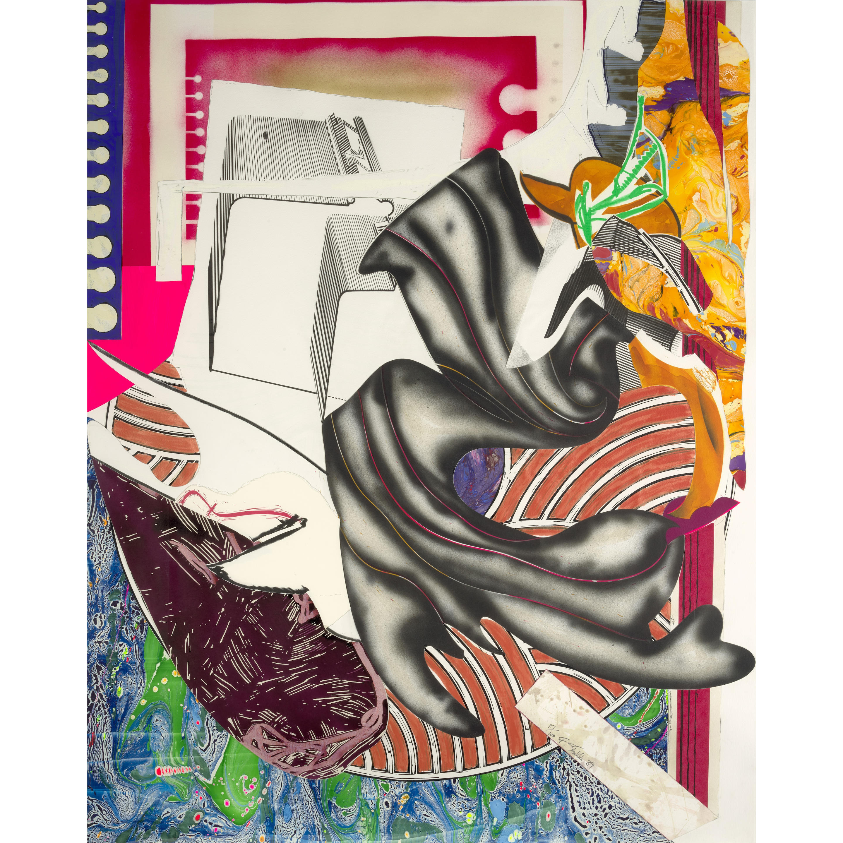 Appraisal: FRANK STELLA BORN Moby Dick from The Waves Axsom Screenprint