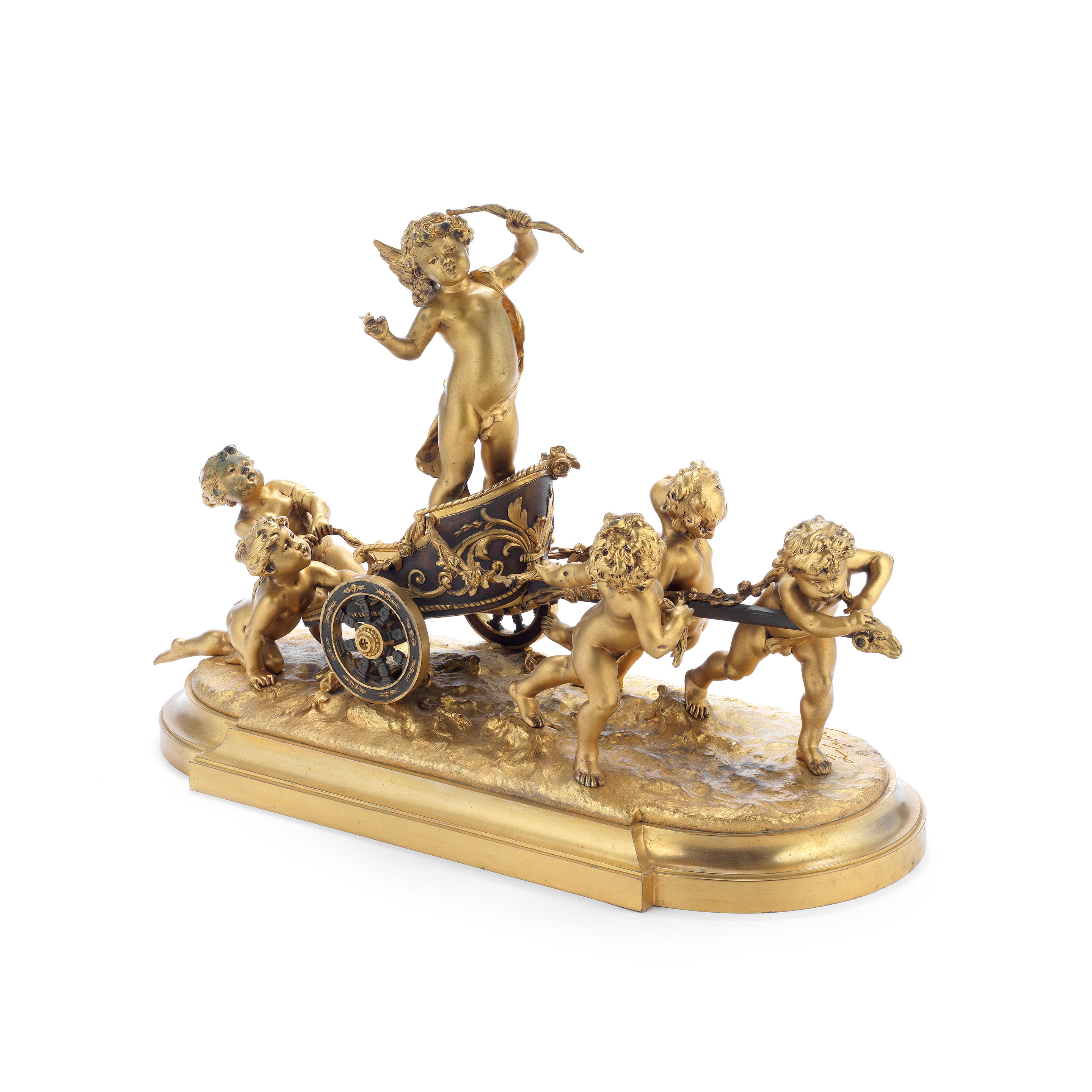 Appraisal: LOUIS GOSSIN FRENCH - A GILT BRONZE FIGURAL GROUP MODEL